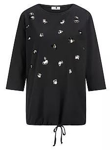 Rundhals-Shirt 3/4-Arm Anna Aura schwarz günstig online kaufen
