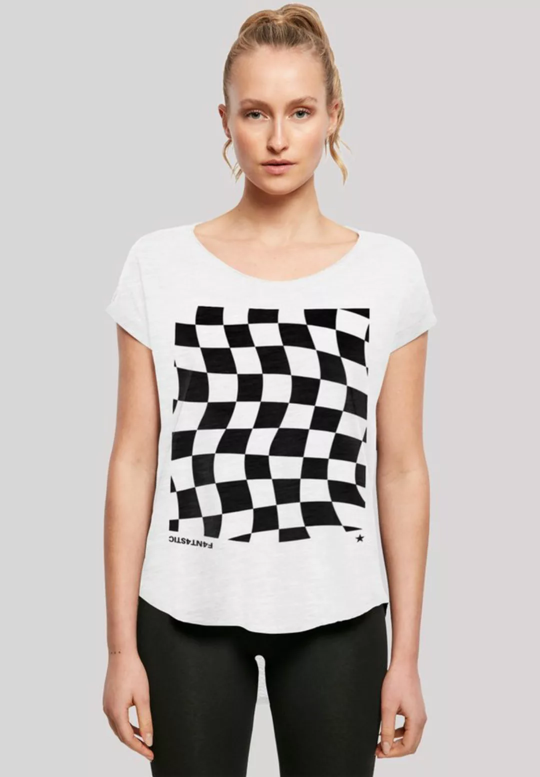 F4NT4STIC T-Shirt Wavy Schach Muster Print günstig online kaufen