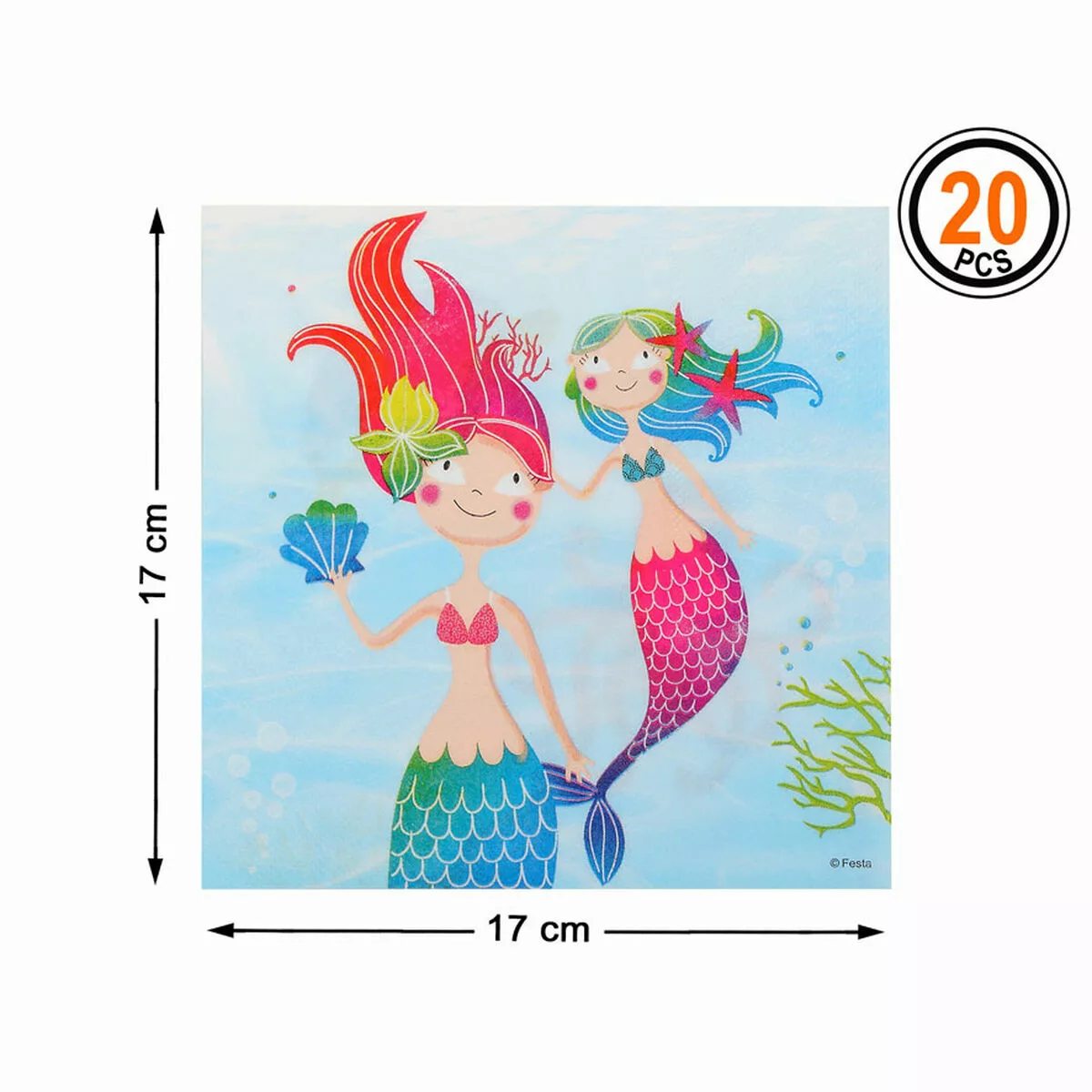 Servietten Bunt 33 X 33 Cm Sirene 20 Stück günstig online kaufen