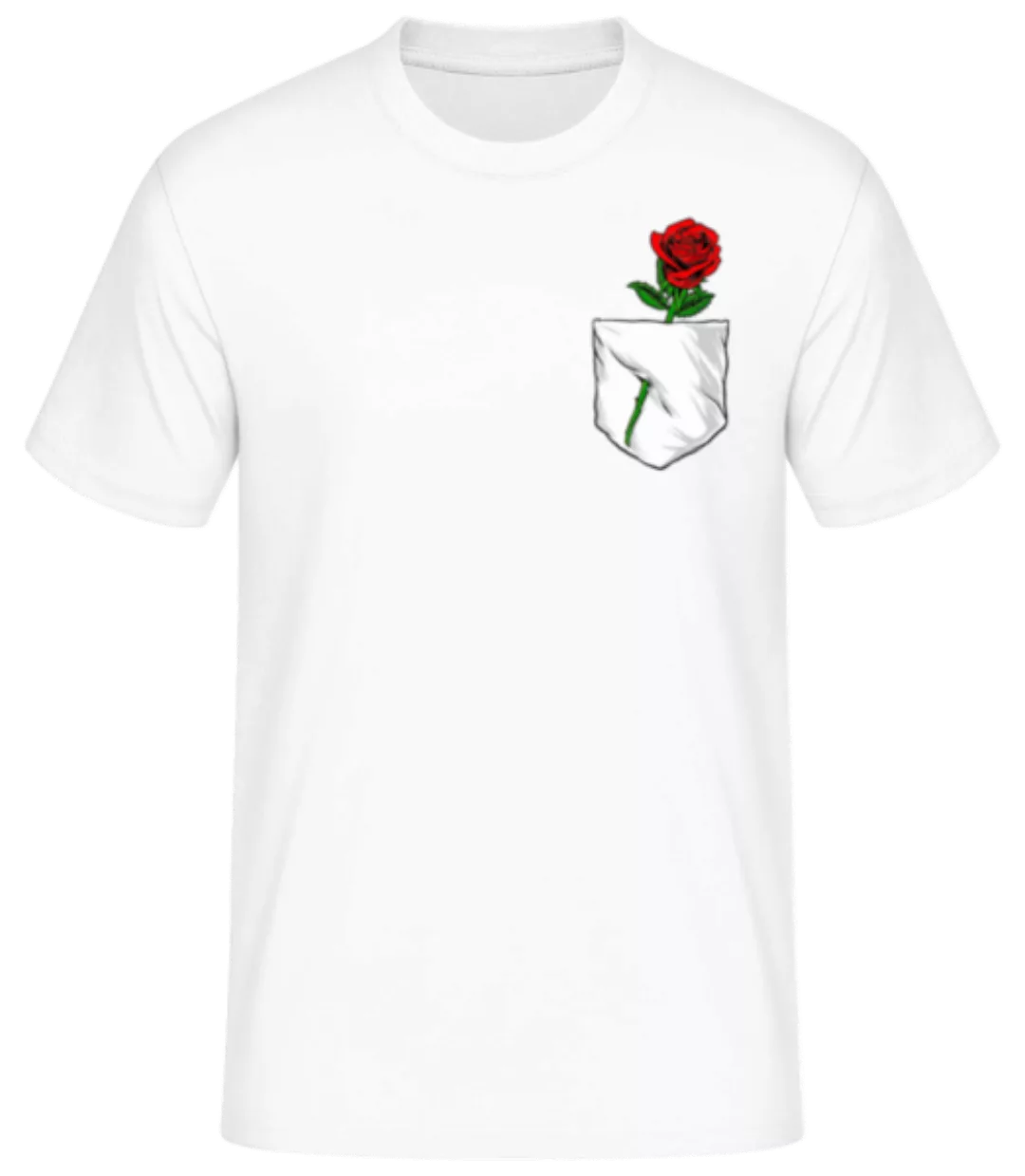 Brusttasche Rose · Männer Basic T-Shirt günstig online kaufen