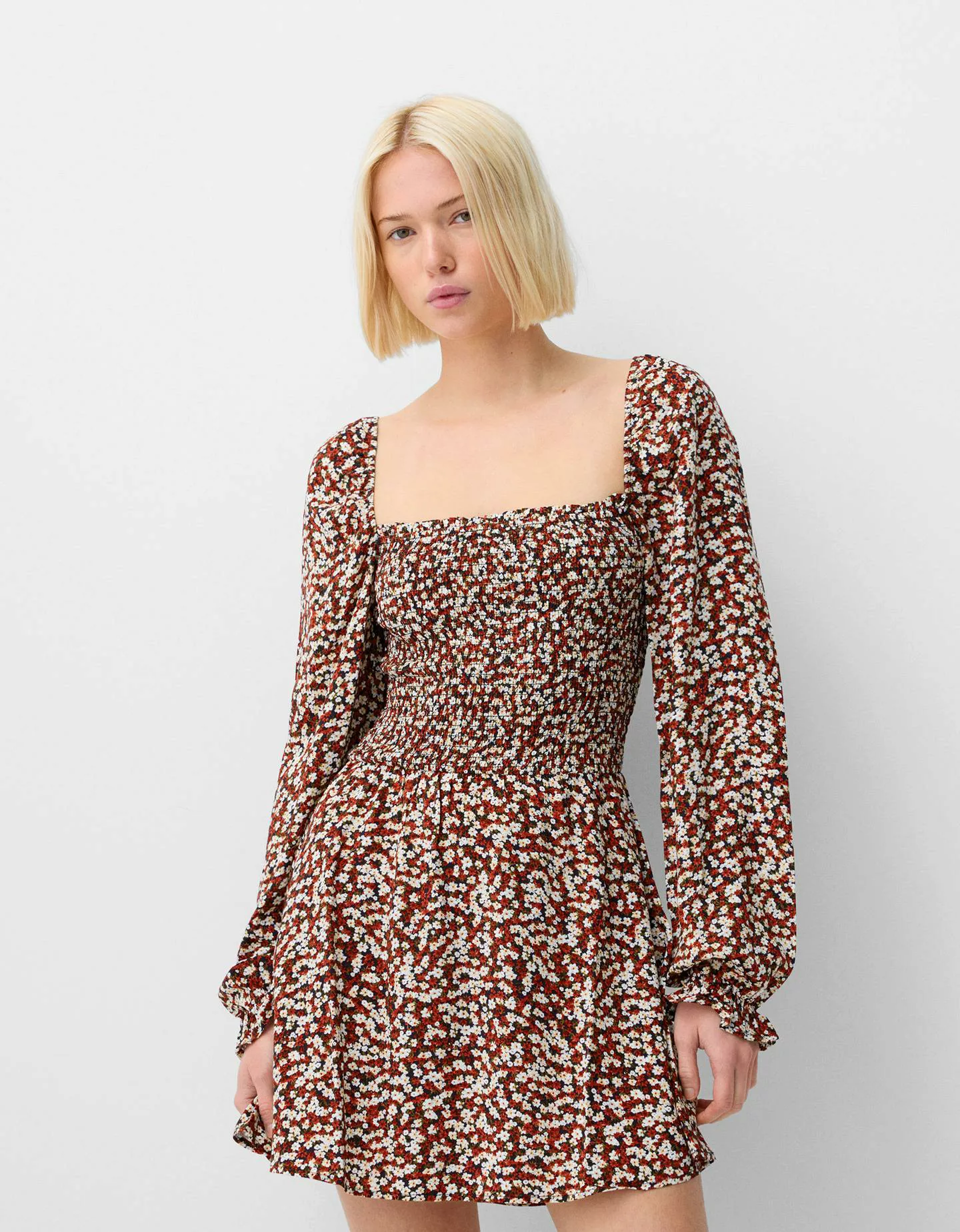 Bershka Minikleid Mit Print Damen S Kombiniert günstig online kaufen