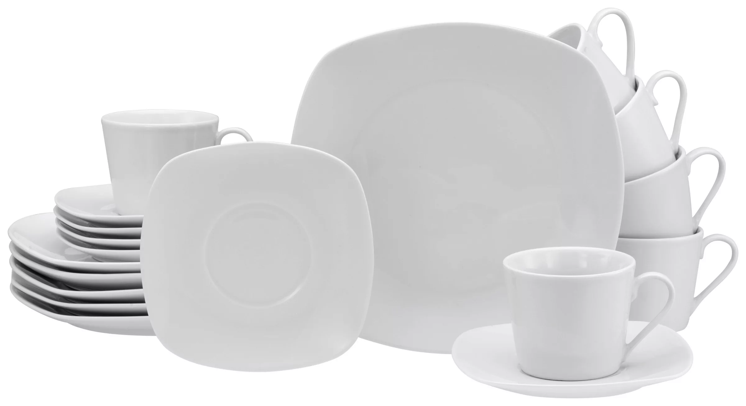 CreaTable Kaffeeservice Amelie weiß Porzellan 18 tlg. günstig online kaufen