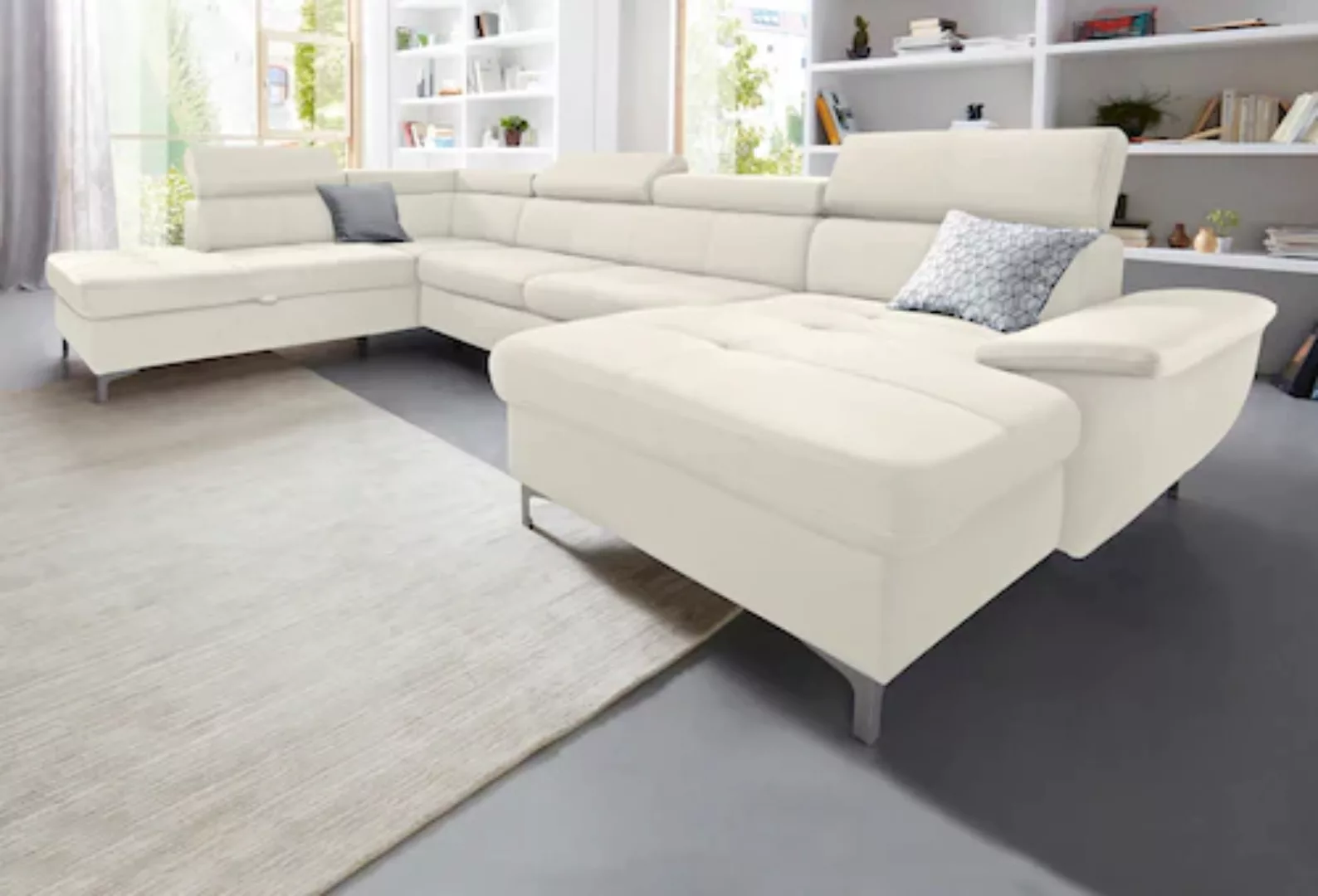 exxpo - sofa fashion Wohnlandschaft "Azzano, U-Form", wahlweise mit Bettfun günstig online kaufen