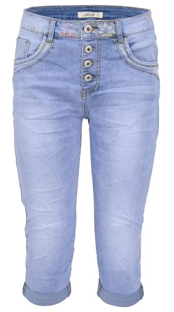 Jewelly Regular-fit-Jeans Capri Jeans im Crash-Look, Boyfriend Hose mit günstig online kaufen