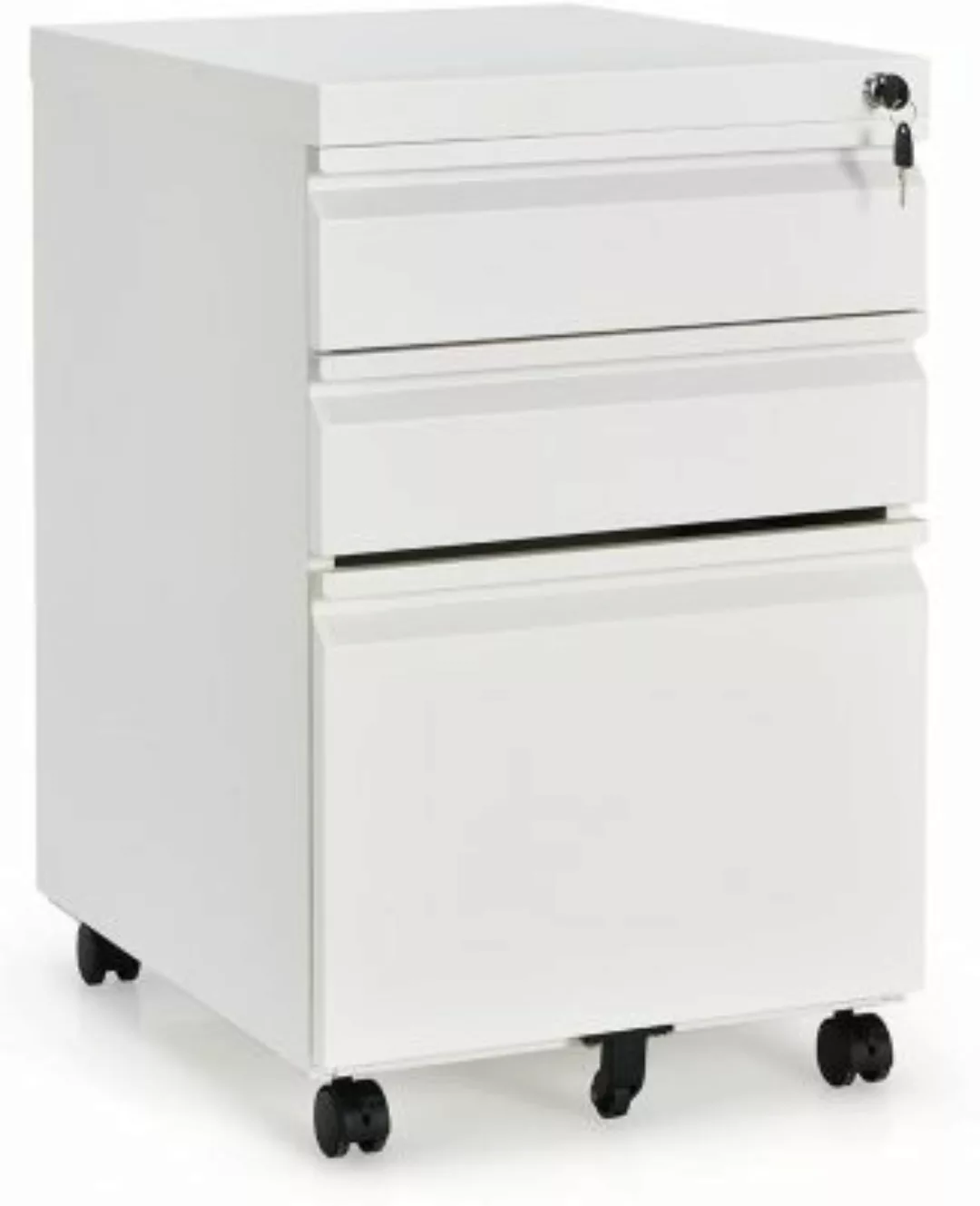 COSTWAY® Büroschrank mit 3 Schubladen weiß günstig online kaufen