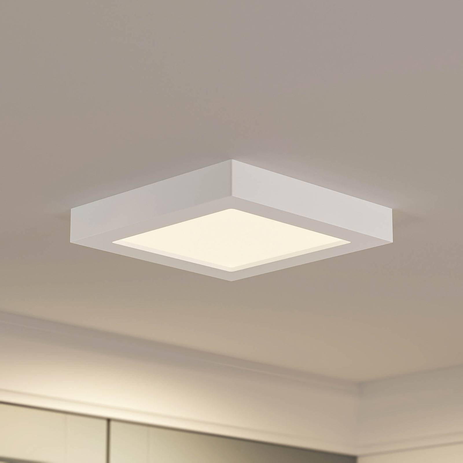 Prios LED-Deckenleuchte Alette, weiß, 22,7 cm, 18W, dimmbar günstig online kaufen