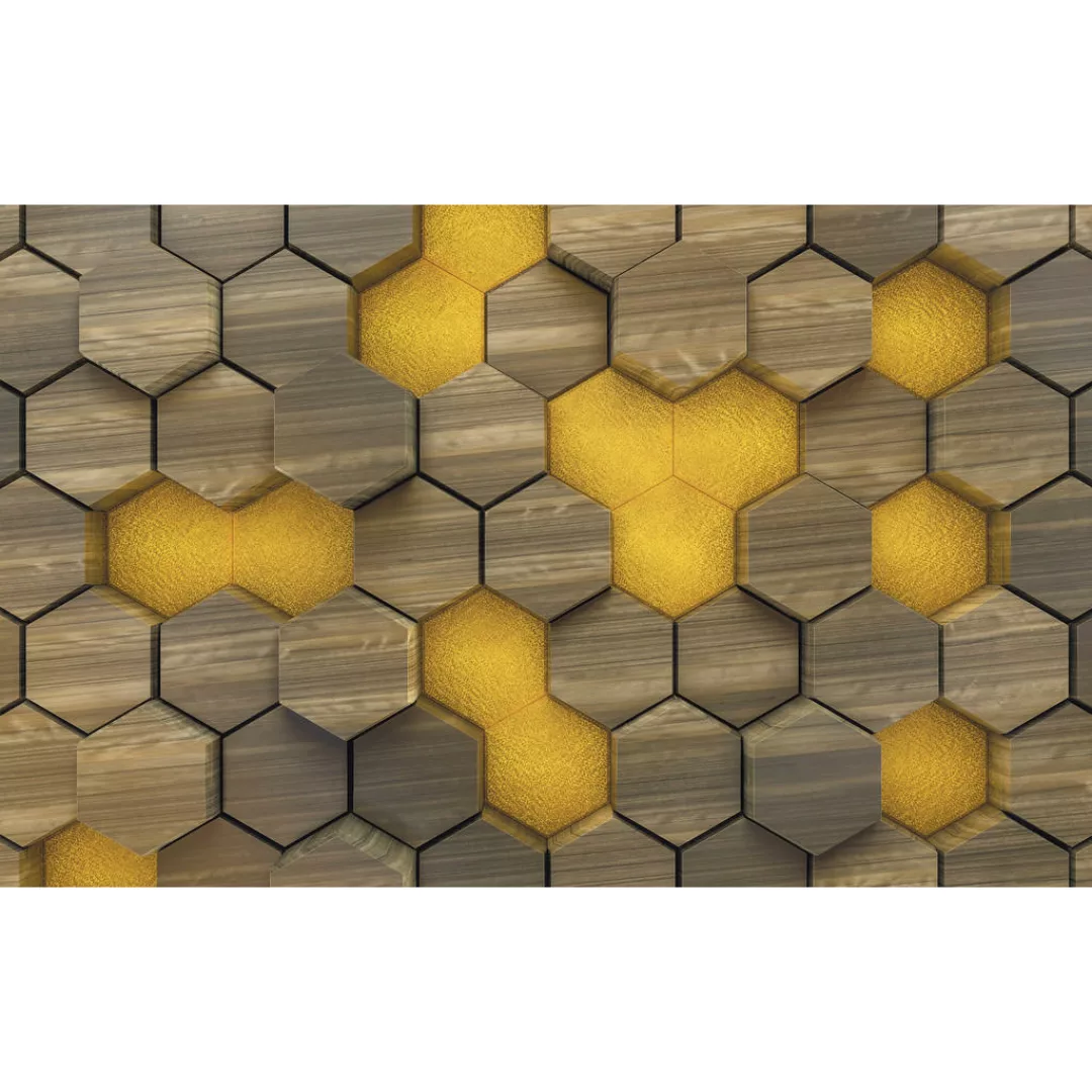 Komar Vliestapete »Digitaldruck Vlies - Woodcomb Olive - Größe 400 x 250 cm günstig online kaufen