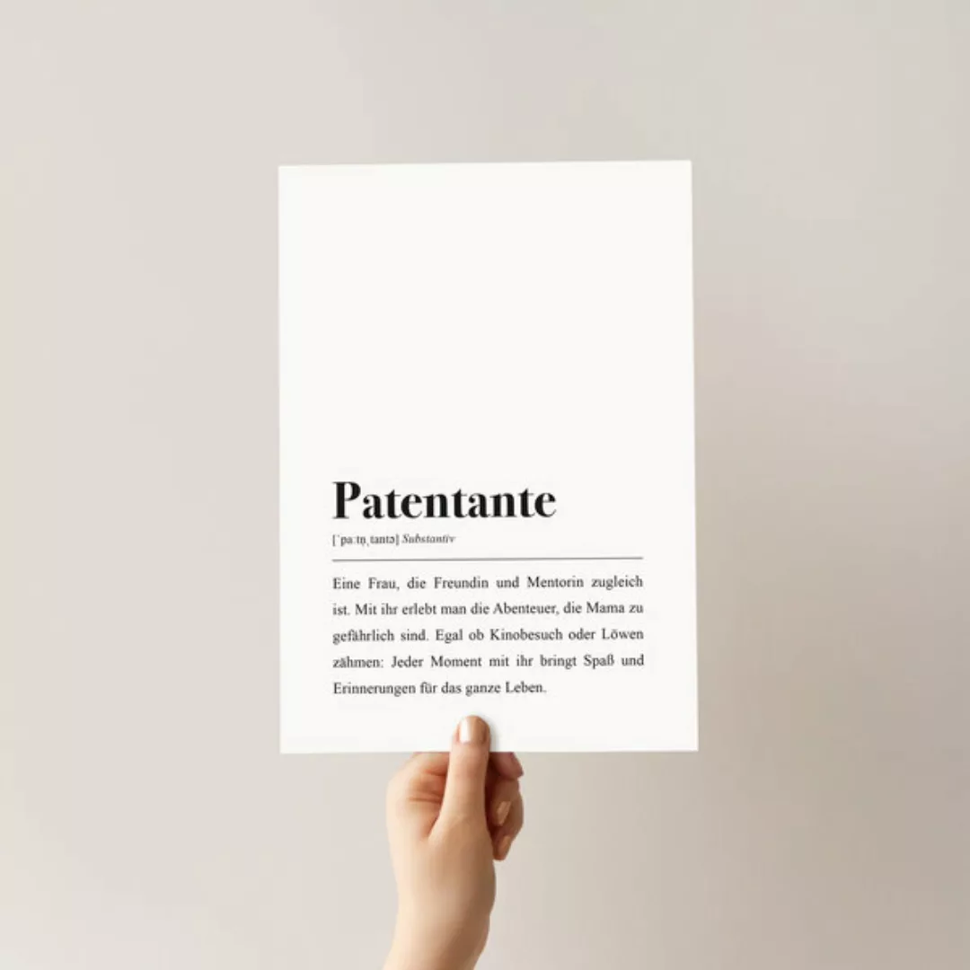 Patentante Poster Din A4: Patentante Definition günstig online kaufen