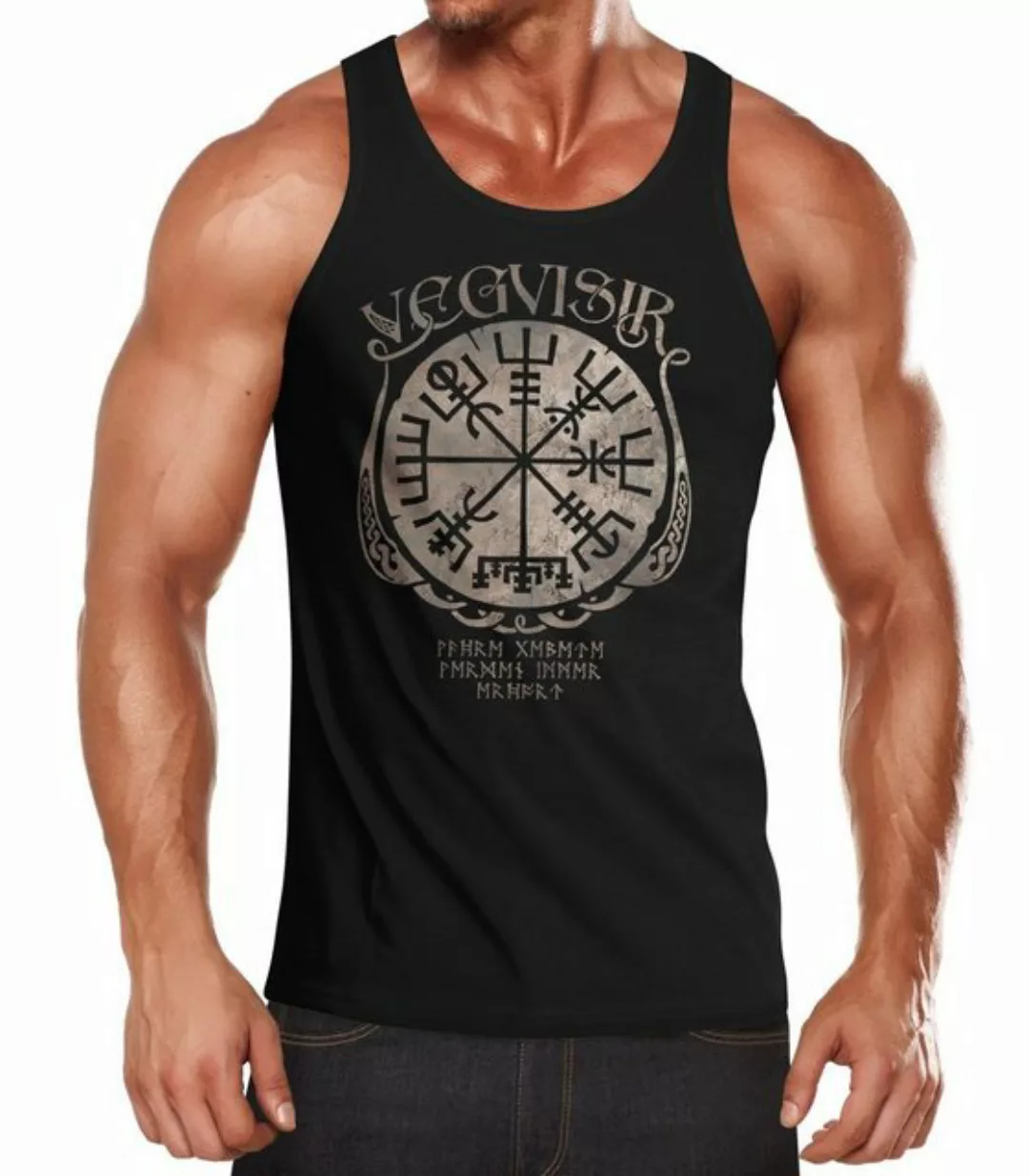 Tanktop Herren Tank-Top Vegvisir Runenkompass nordischer Kompass Wikinger N günstig online kaufen