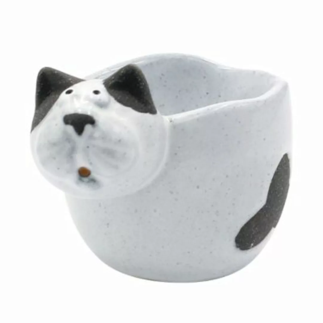 DEKOHELDEN24 Eierbecher aus Keramik als Katze im 2er Set Eierbecher grau günstig online kaufen