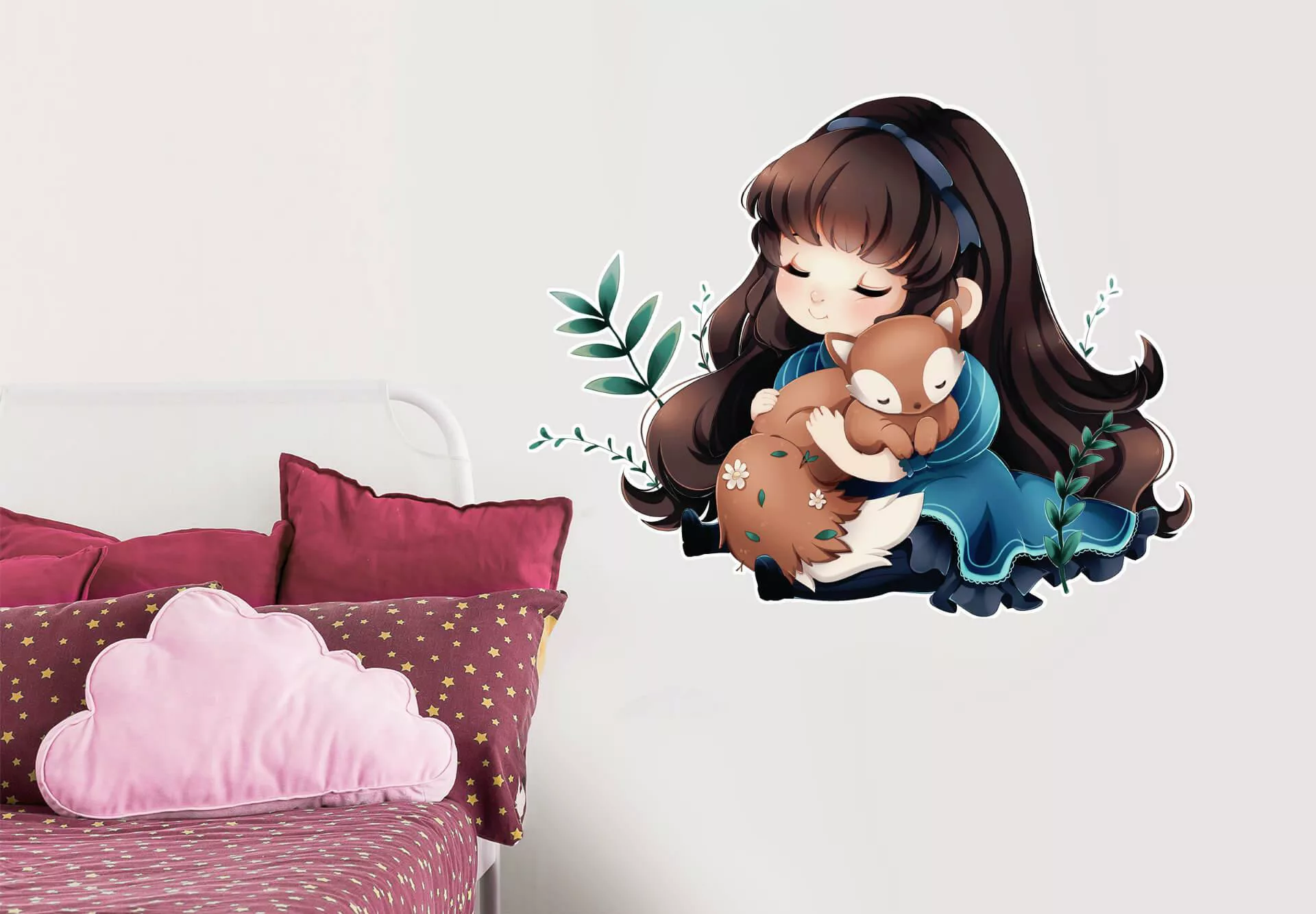 Wall-Art Wandtattoo »La Doll Blanche Mädchen mit Fuchs«, selbstklebend, ent günstig online kaufen