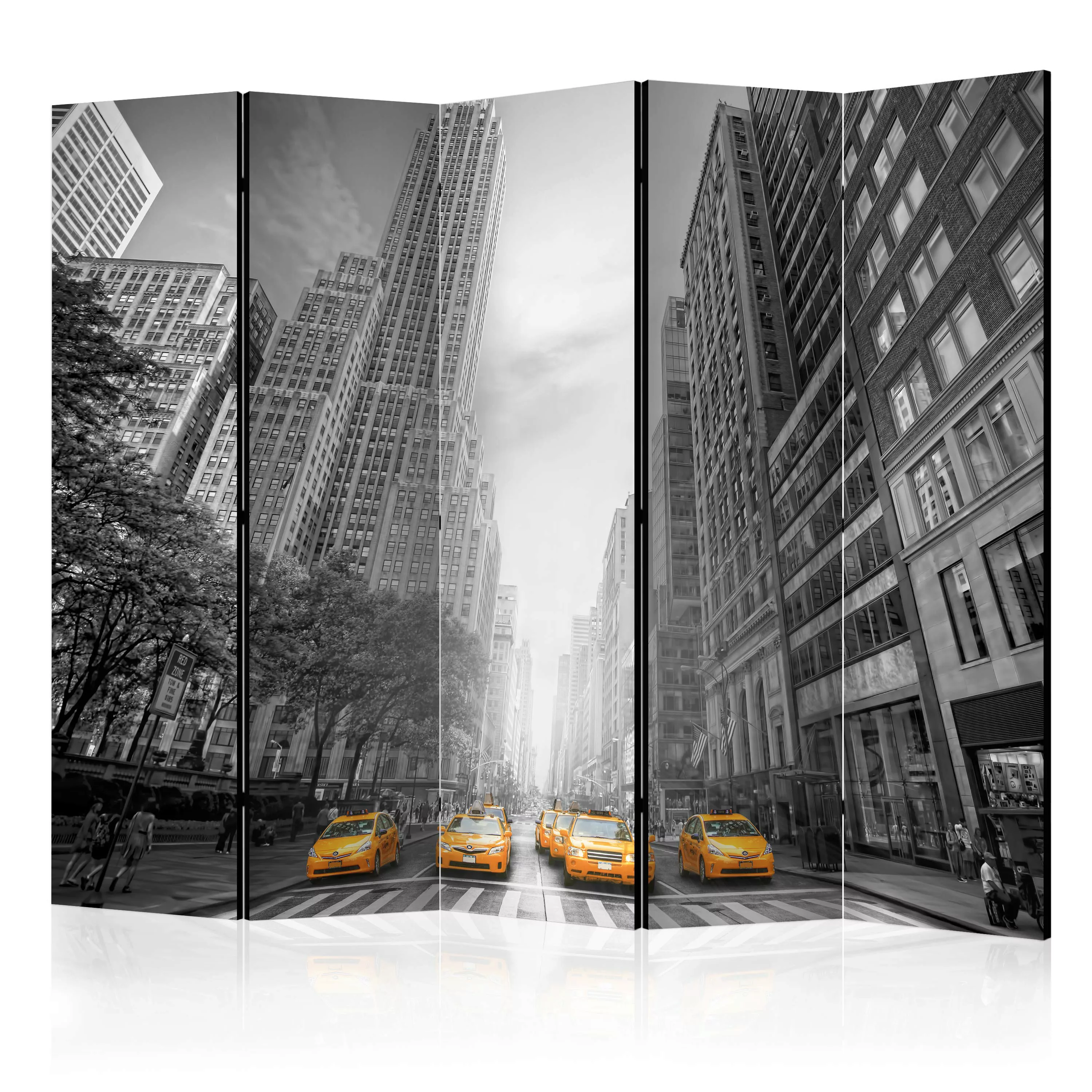 5-teiliges Paravent - New York - Yellow Taxis Ii [room Dividers] günstig online kaufen