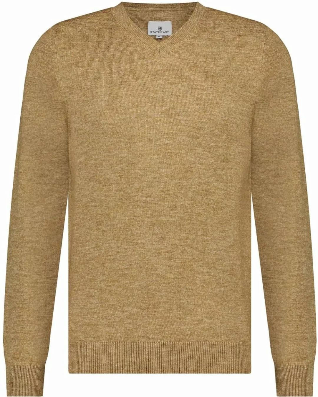 State Of Art Pullover mit V-Ausschnitt Beige Melange - Größe XL günstig online kaufen