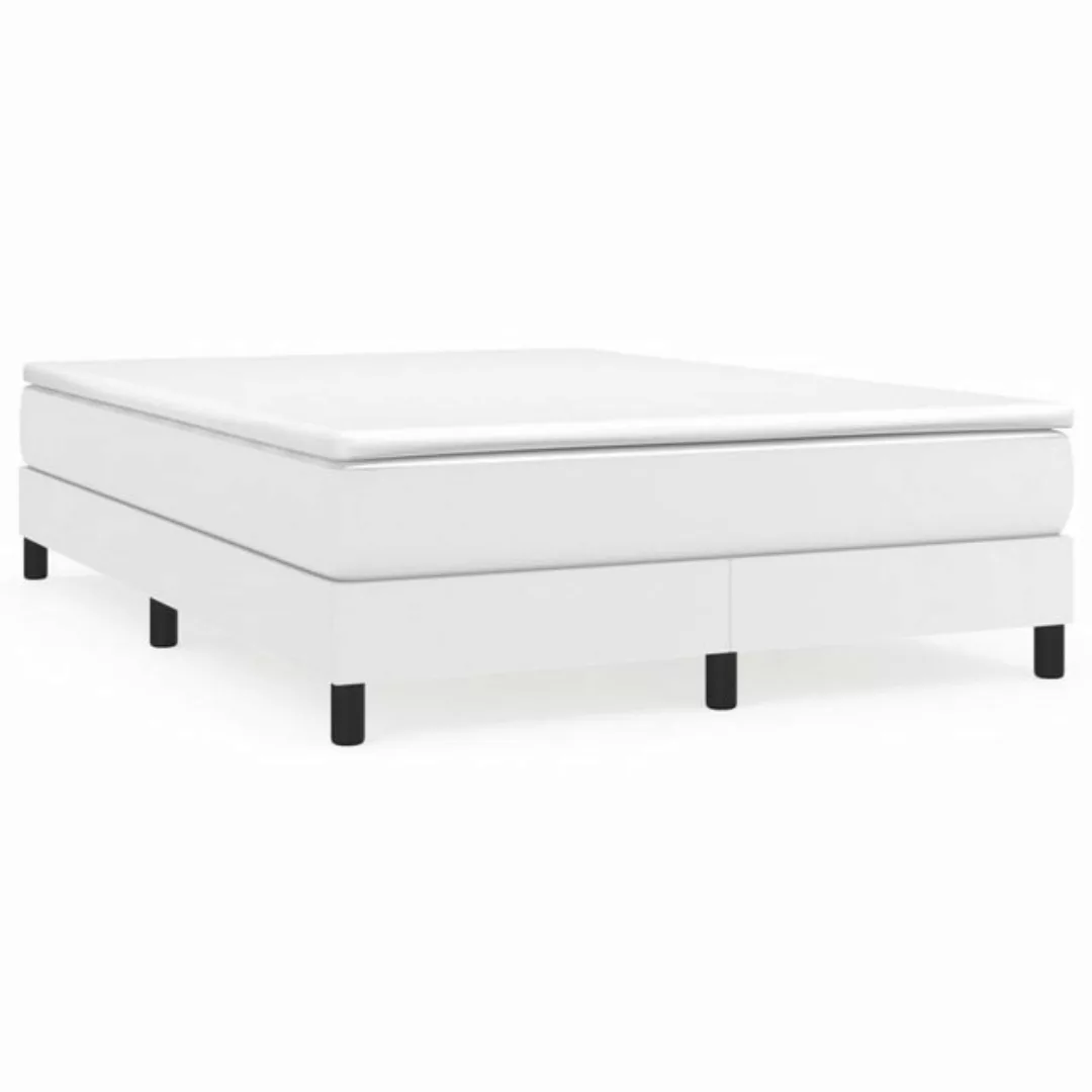 vidaXL Boxspringbett mit Matratze Weiß 140x190 cm Kunstleder1396017 günstig online kaufen