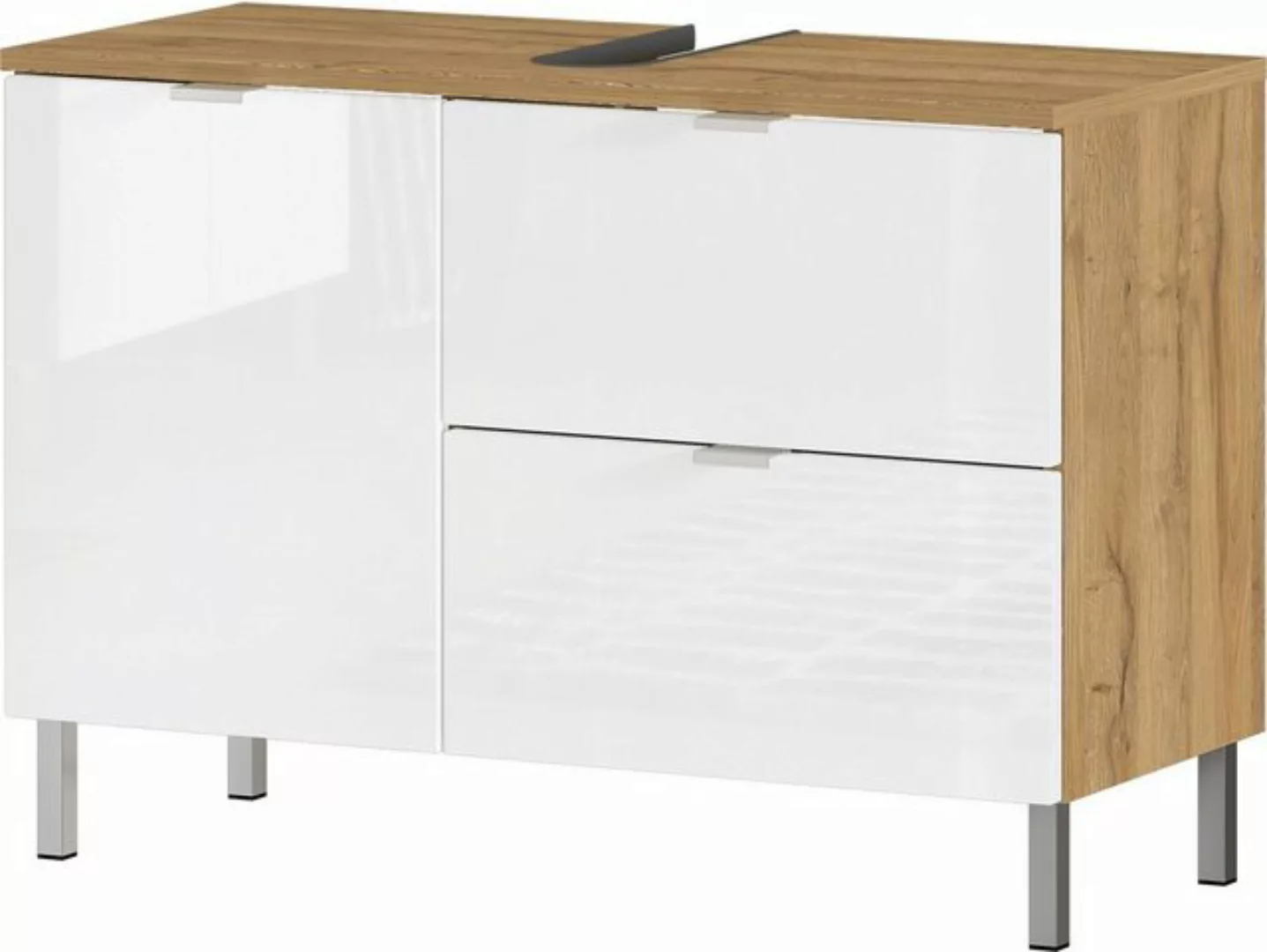 freiraum Waschbeckenunterschrank 415 (BxHxT: 80x56x34 cm) in hellbraun, wei günstig online kaufen