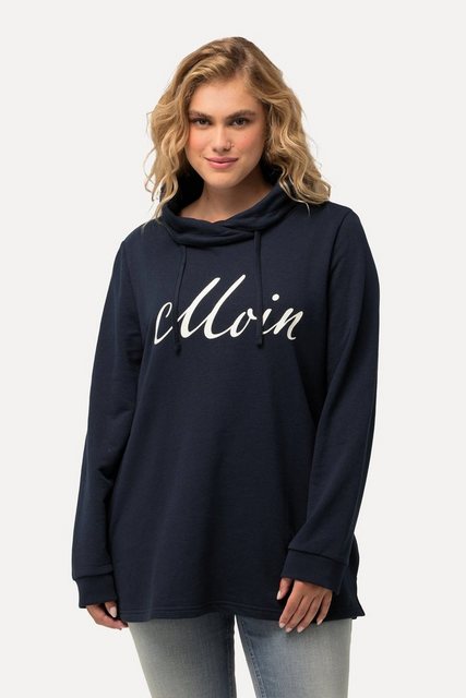 Ulla Popken Sweatshirt Sweatshirt Moin Stehkragen Langarm günstig online kaufen