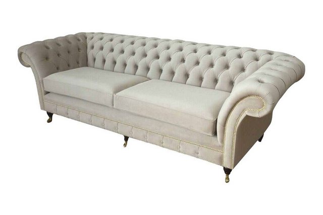 Xlmoebel Sofa Helles Chesterfield Sofa Polsterbank 3-Sitzer Couches Sofas, günstig online kaufen