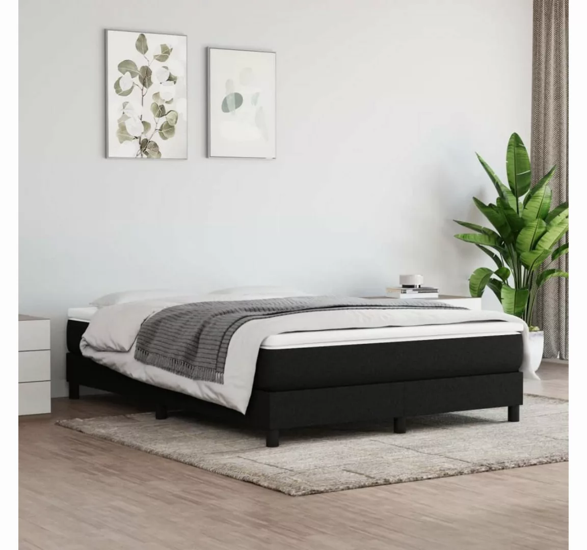 vidaXL Boxspringbett Boxspringbett mit Matratze Schwarz 140x200 cm Stoff Be günstig online kaufen