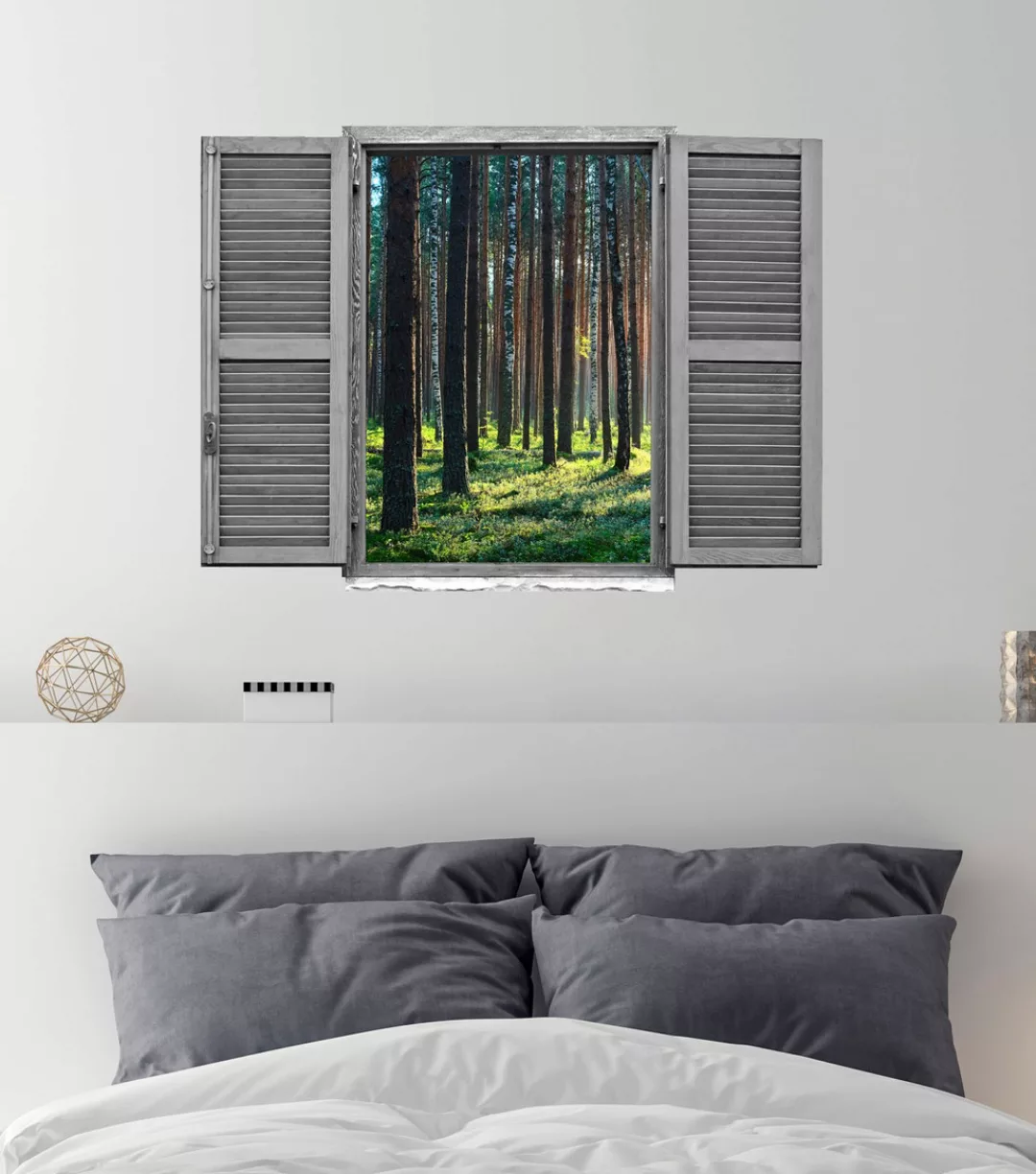 queence Wandtattoo "Wald", (1 St.), Wandsticker, Wandbild, selbstklebend, 3 günstig online kaufen