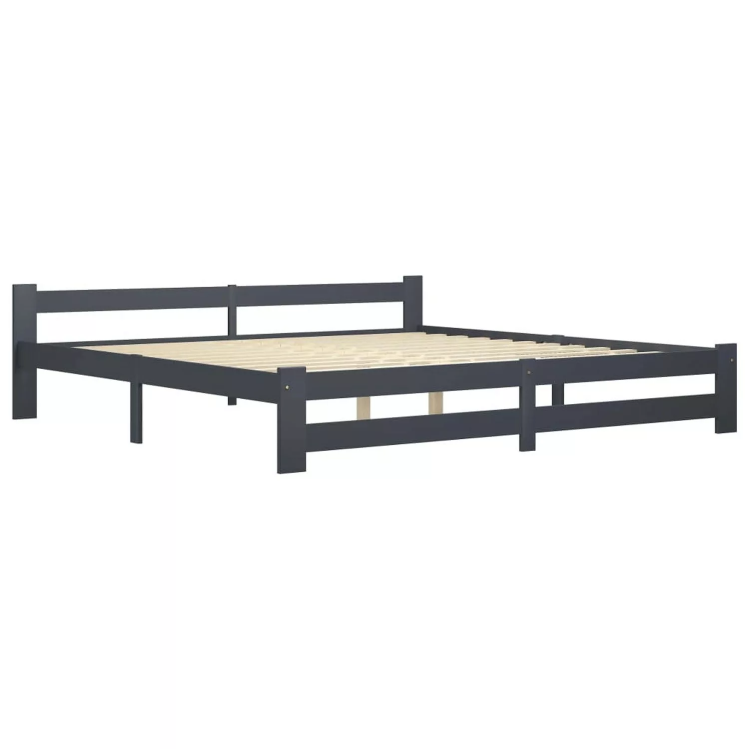 vidaXL Massivholzbett Dunkelgrau Kiefer 200x200 cm649474 günstig online kaufen