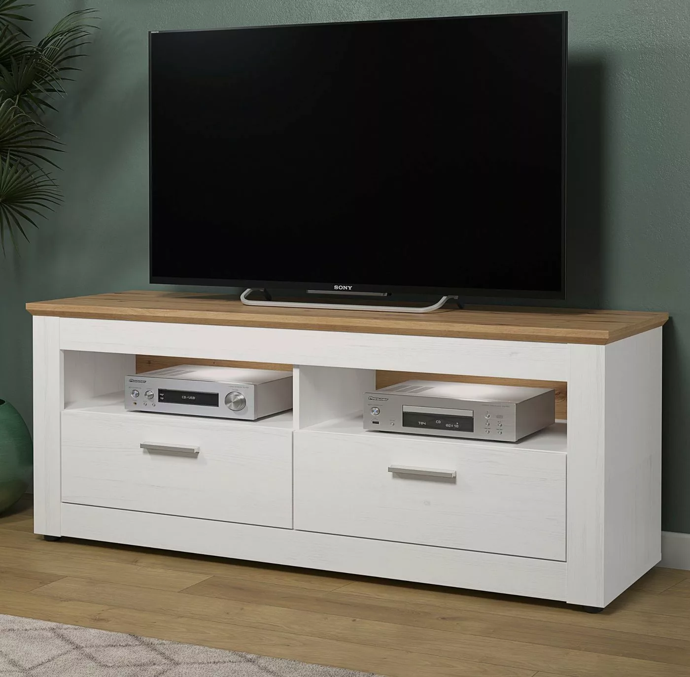 Furn.Design TV-Schrank Shade (TV Unterschrank in Pinie weiß Landhaus und Ar günstig online kaufen