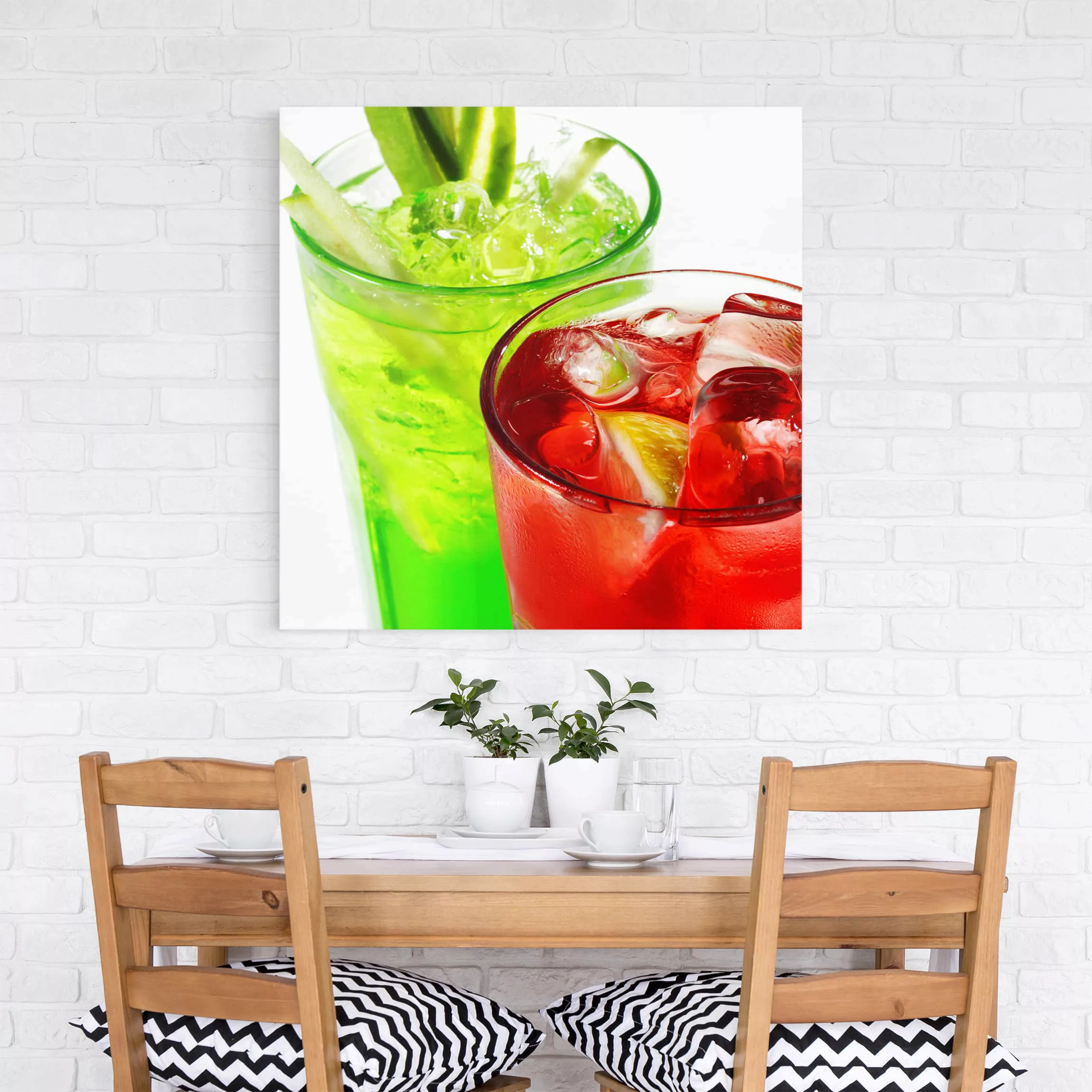 Leinwandbild Küche - Quadrat Fresh Cocktails günstig online kaufen