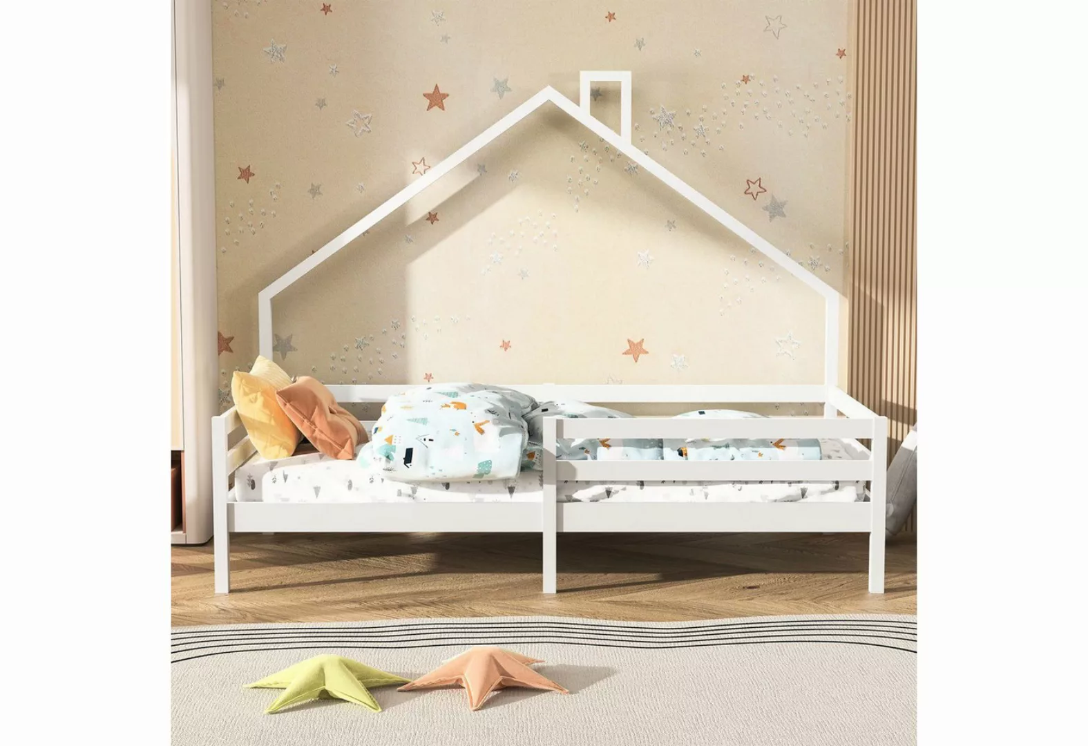 FUROKOY Hausbett Skandinavischen Design Hausbett Kinderbett Bodenbett 90x20 günstig online kaufen