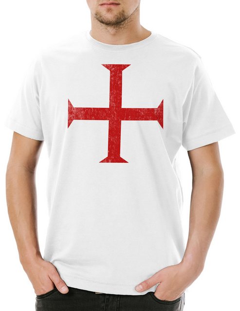 Urban Backwoods Print-Shirt Templar Cross II Herren T-Shirt Rotes Templer O günstig online kaufen