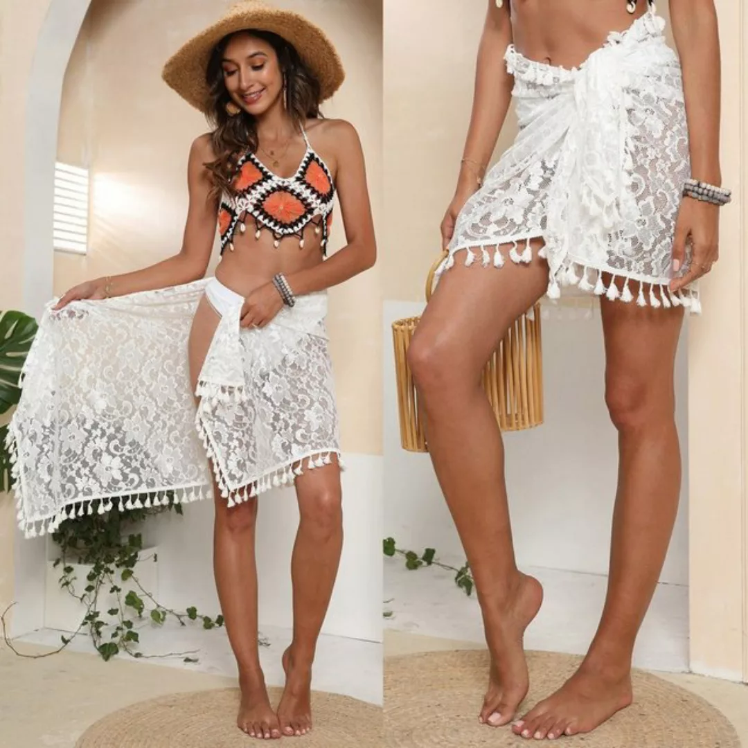 AUKUU Strandkleid Eine sexy Strandkleid Spitze durchsichtiges einteiliges B günstig online kaufen