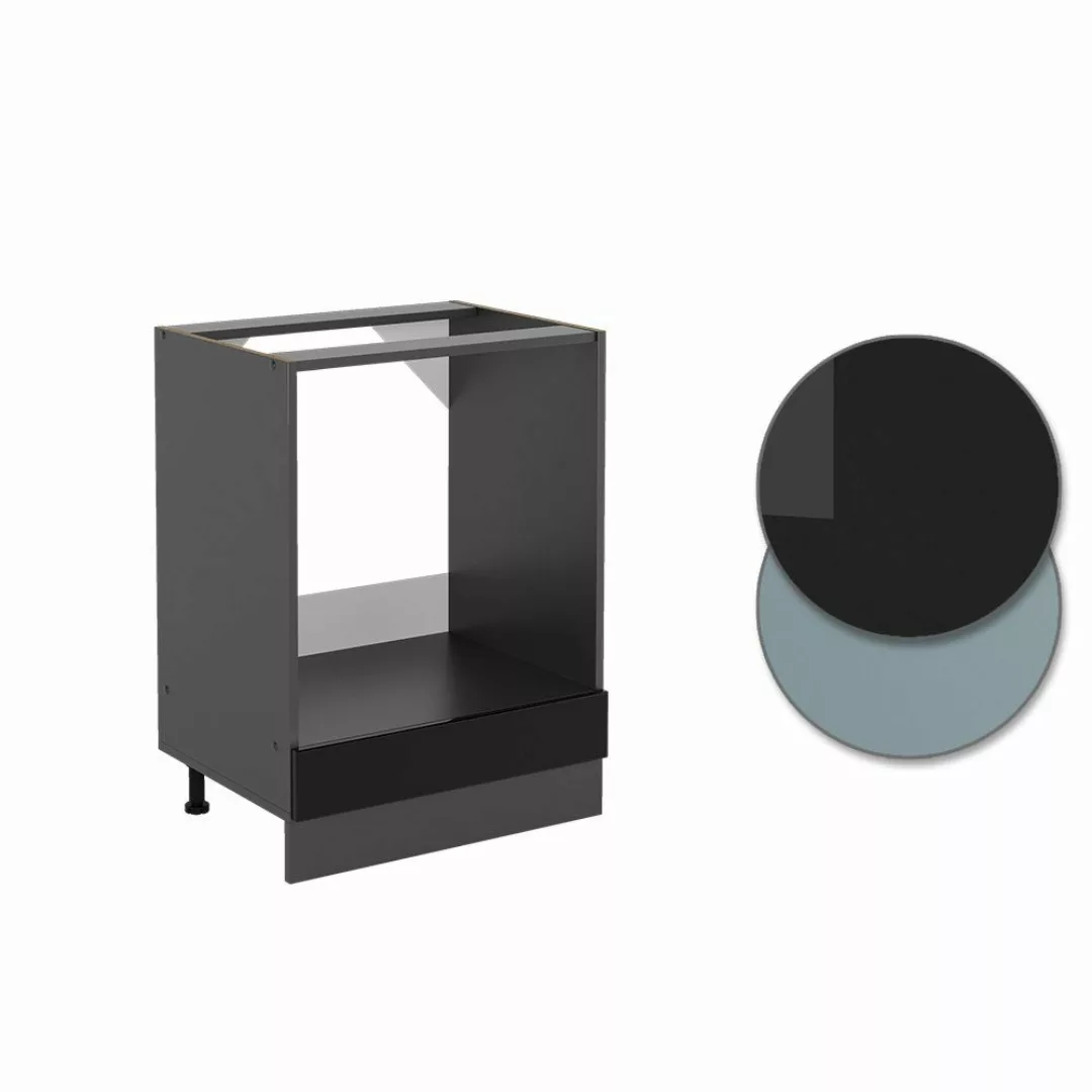 Vicco Herdumbauschrank R-Line, Schwarz Hochglanz/Anthrazit, 60 günstig online kaufen