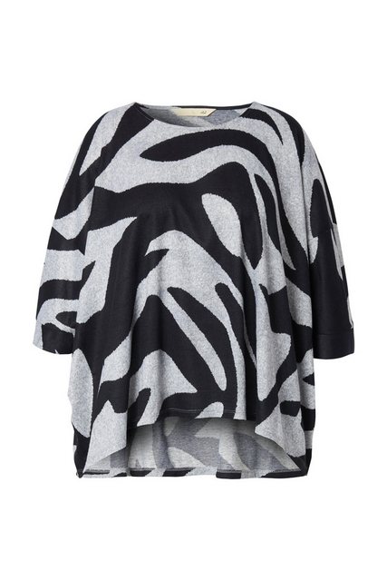 MIAMODA Strickpullover Pullover oversized Zebramuster 3/4-Ärmel günstig online kaufen