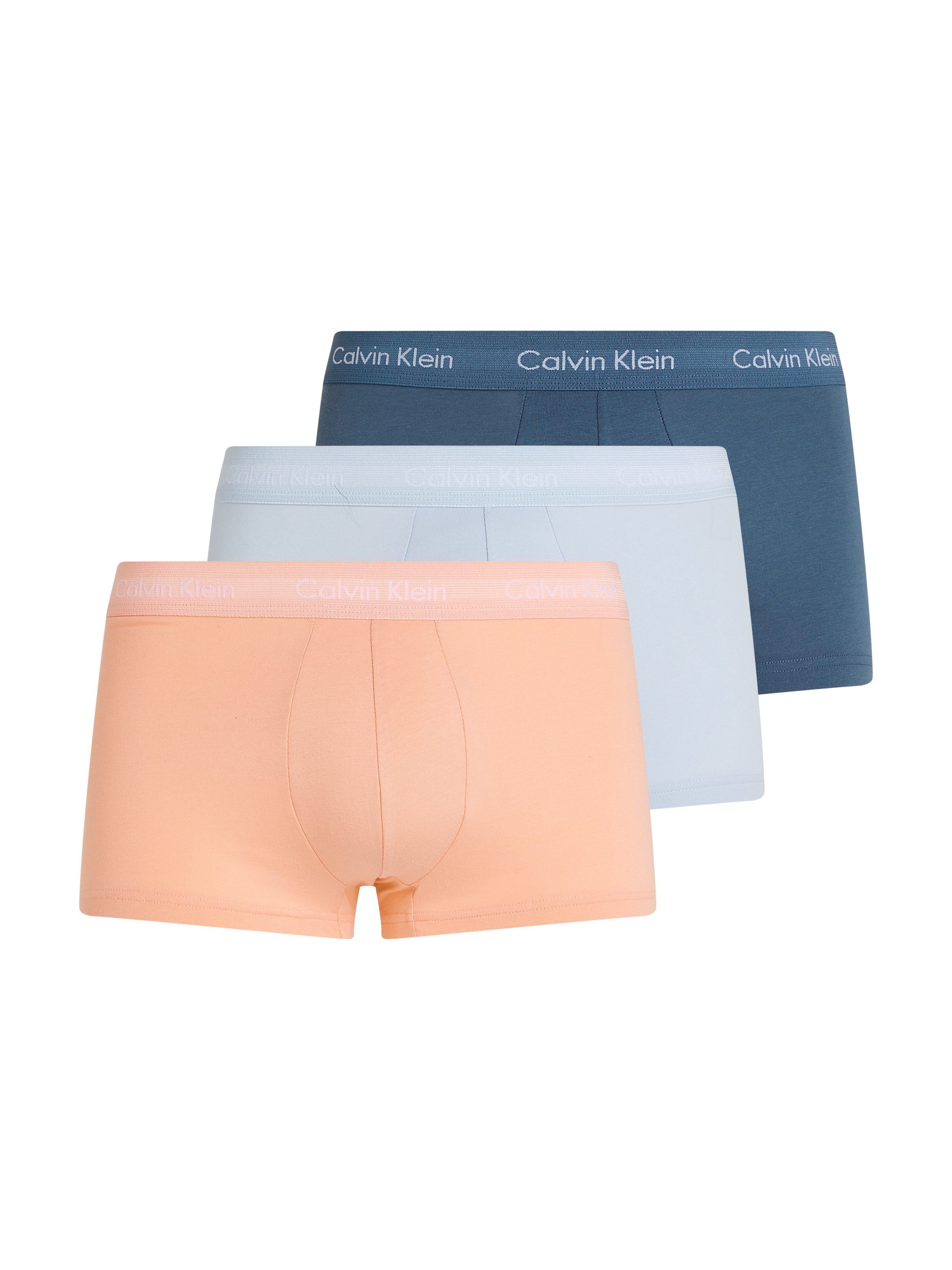 Calvin Klein 3-er Set Low Rise Trunks in Schwarz mit Webbund günstig online kaufen