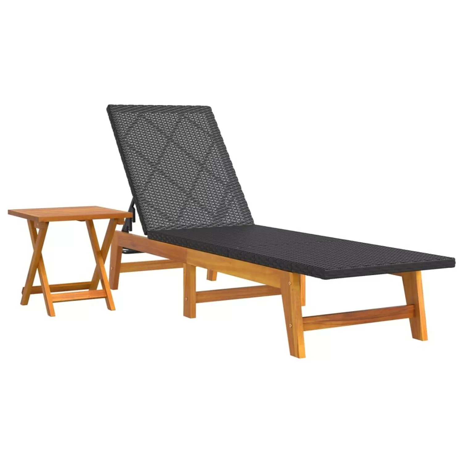 Vidaxl Sonnenliege Mit Tisch Poly Rattan Und Massivholz Akazie günstig online kaufen