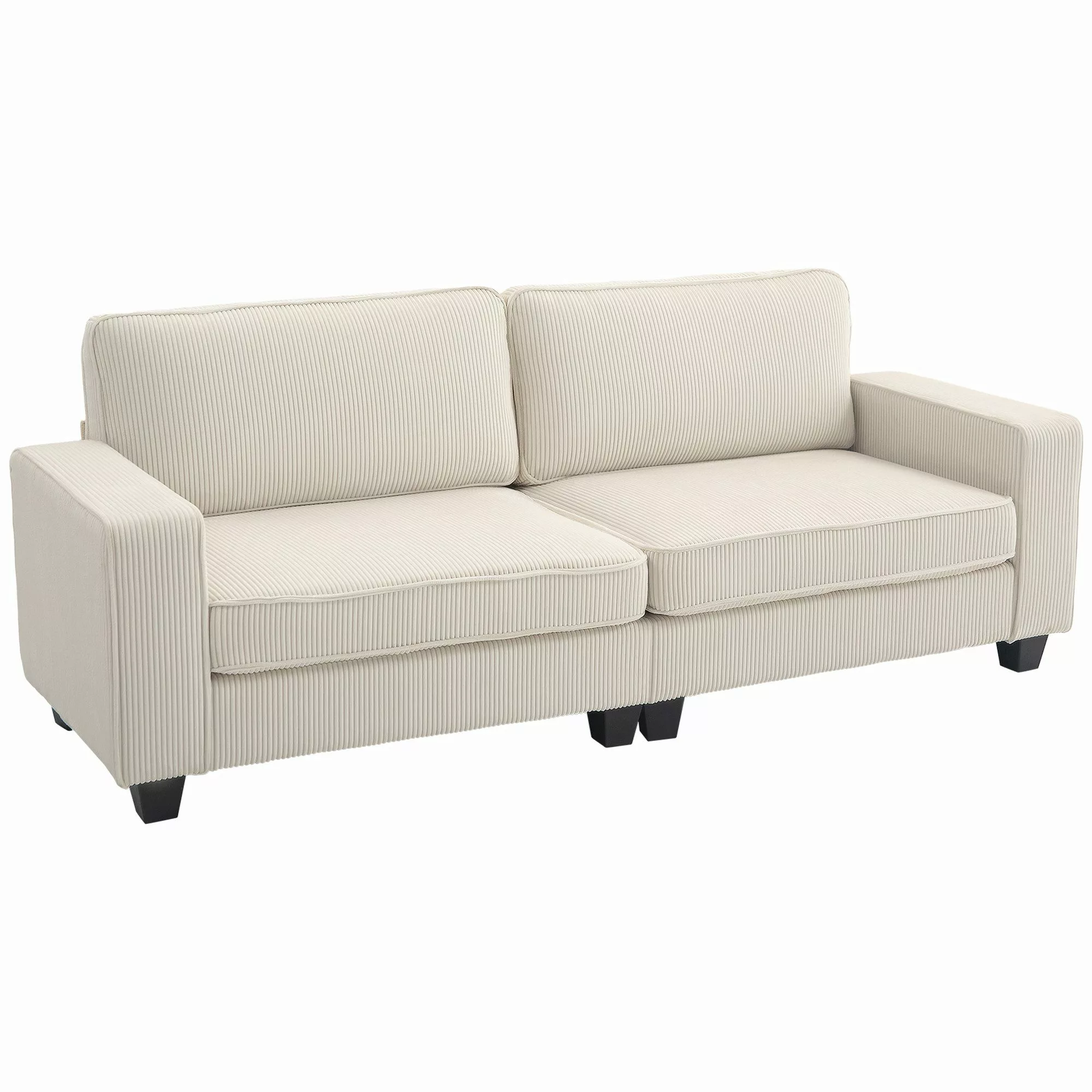 HOMCOM 3-Sitzer Couch mit Armlehnen, Rückenkissen, günstig online kaufen