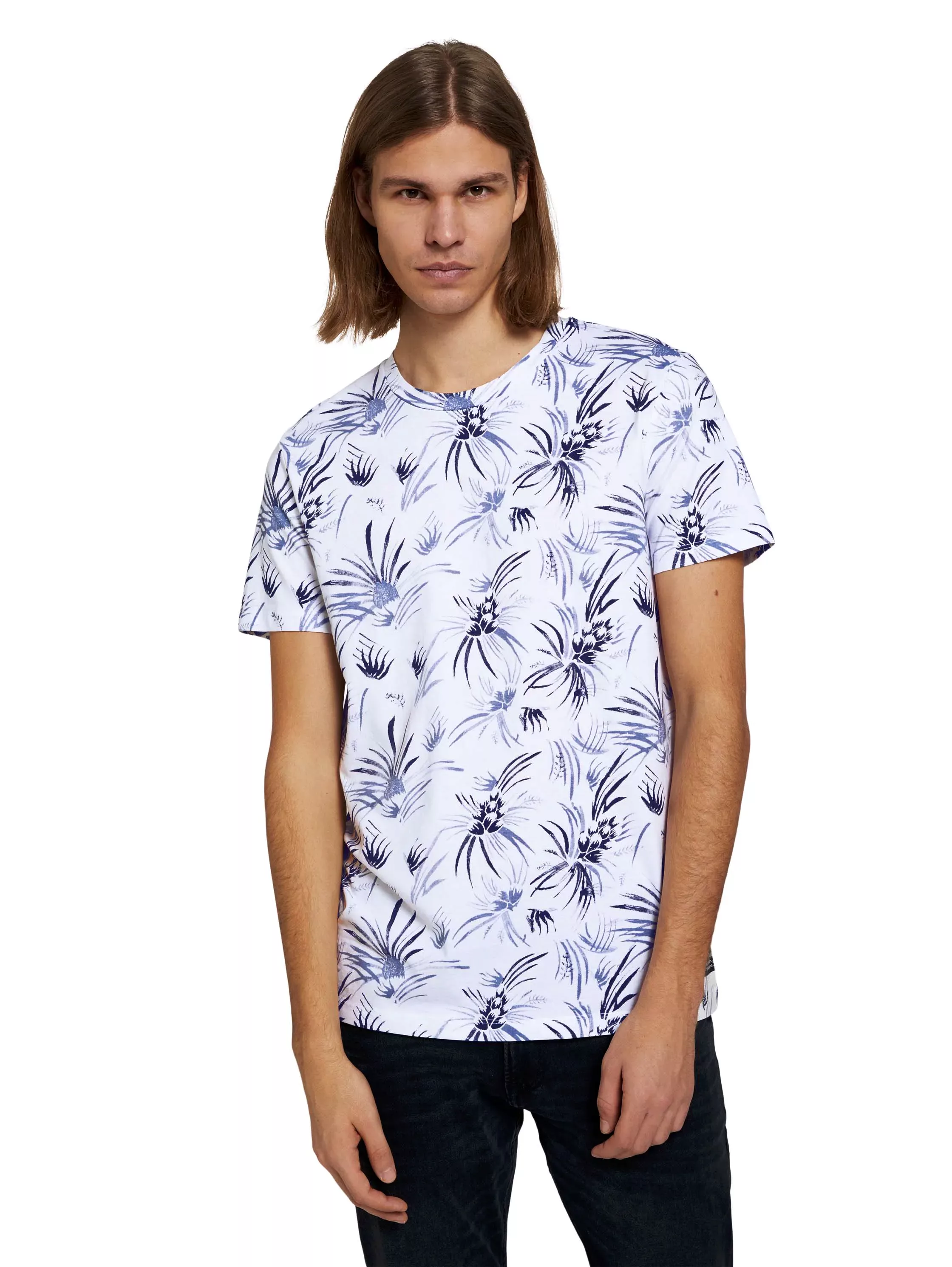 Tom Tailor Denim T-shirt alloverprinted weiß günstig online kaufen