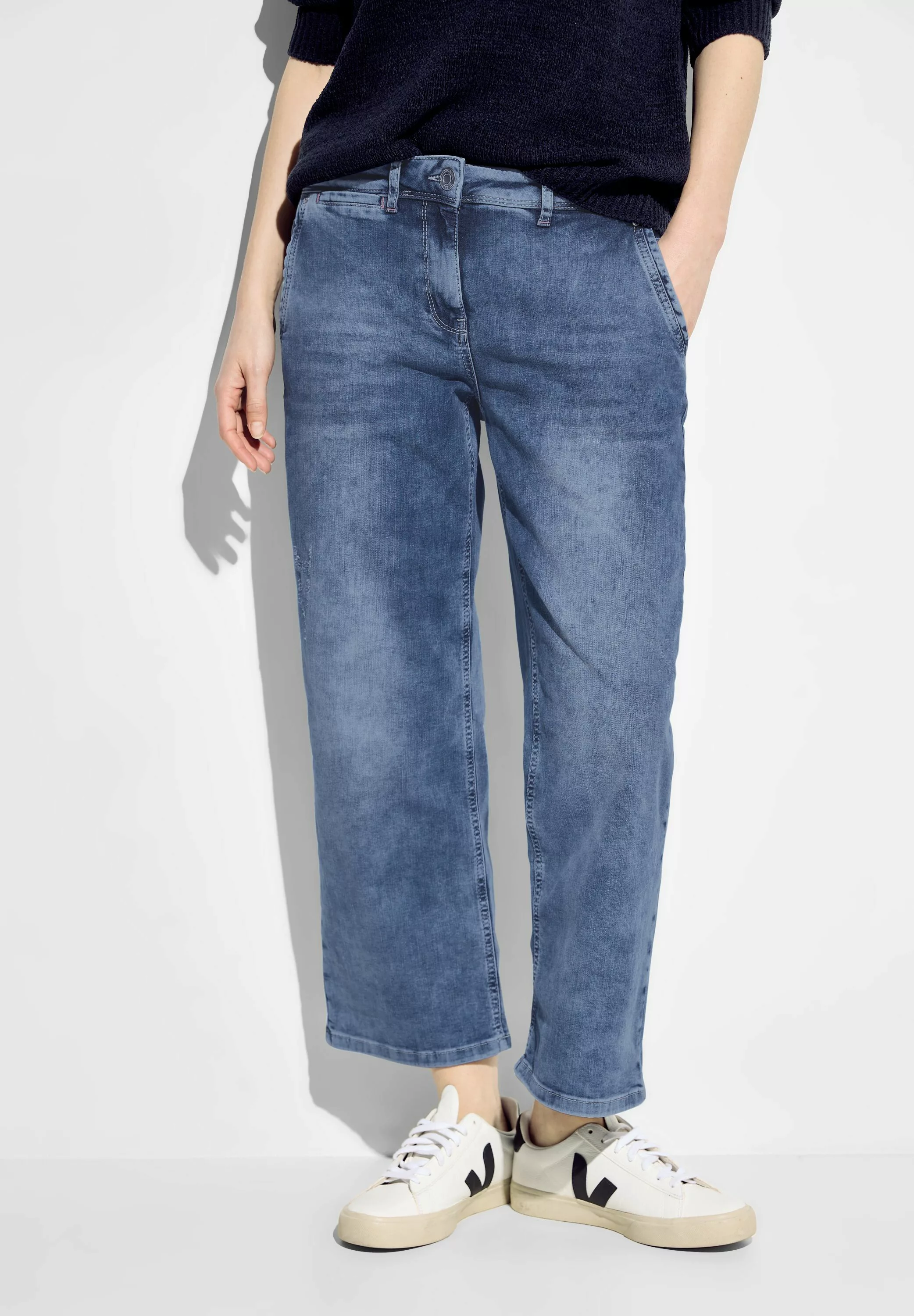 Cecil Loose-fit-Jeans, in blauer Waschung günstig online kaufen