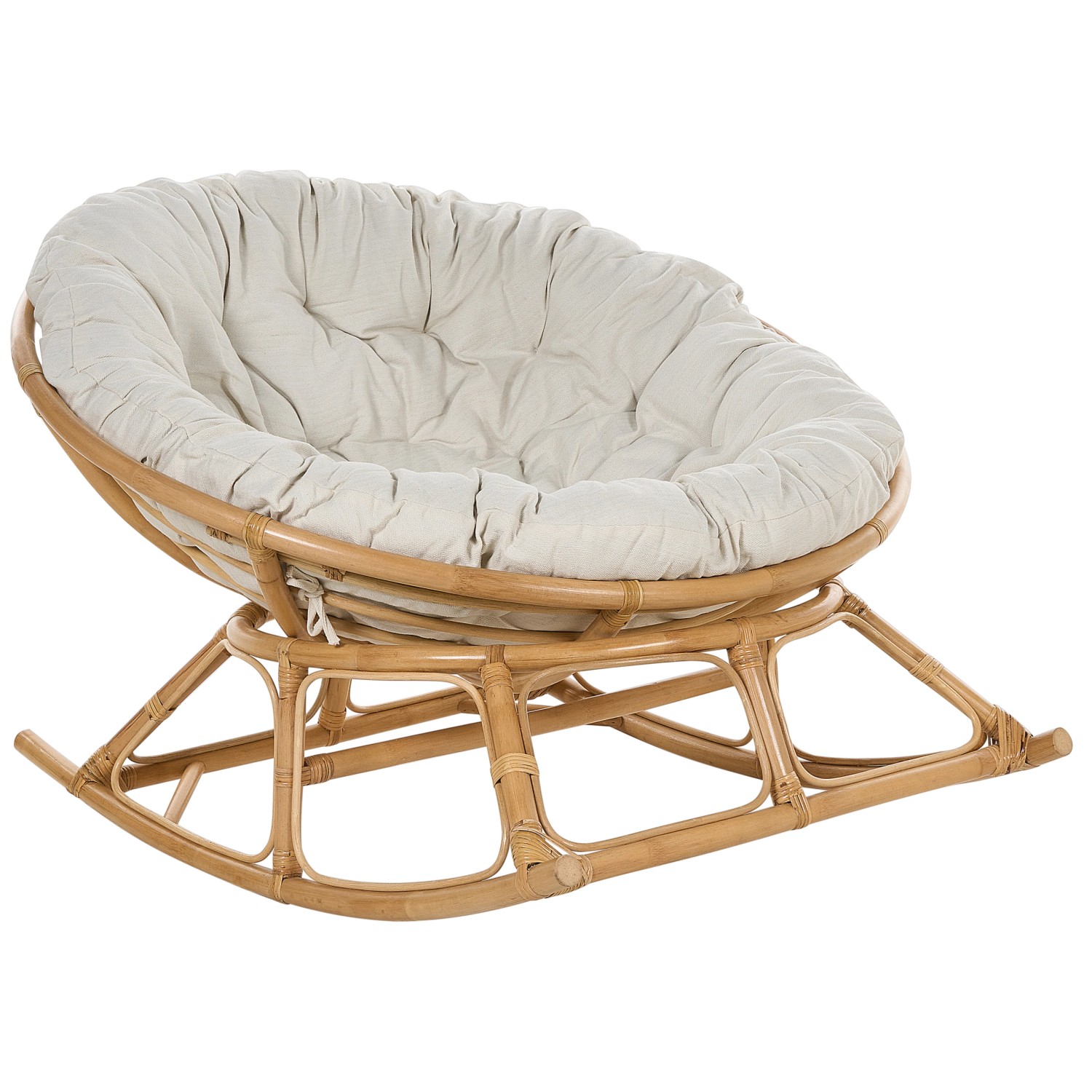 Beliani Schaukelstuhl Naturfarben Beige 108x110x72 günstig online kaufen