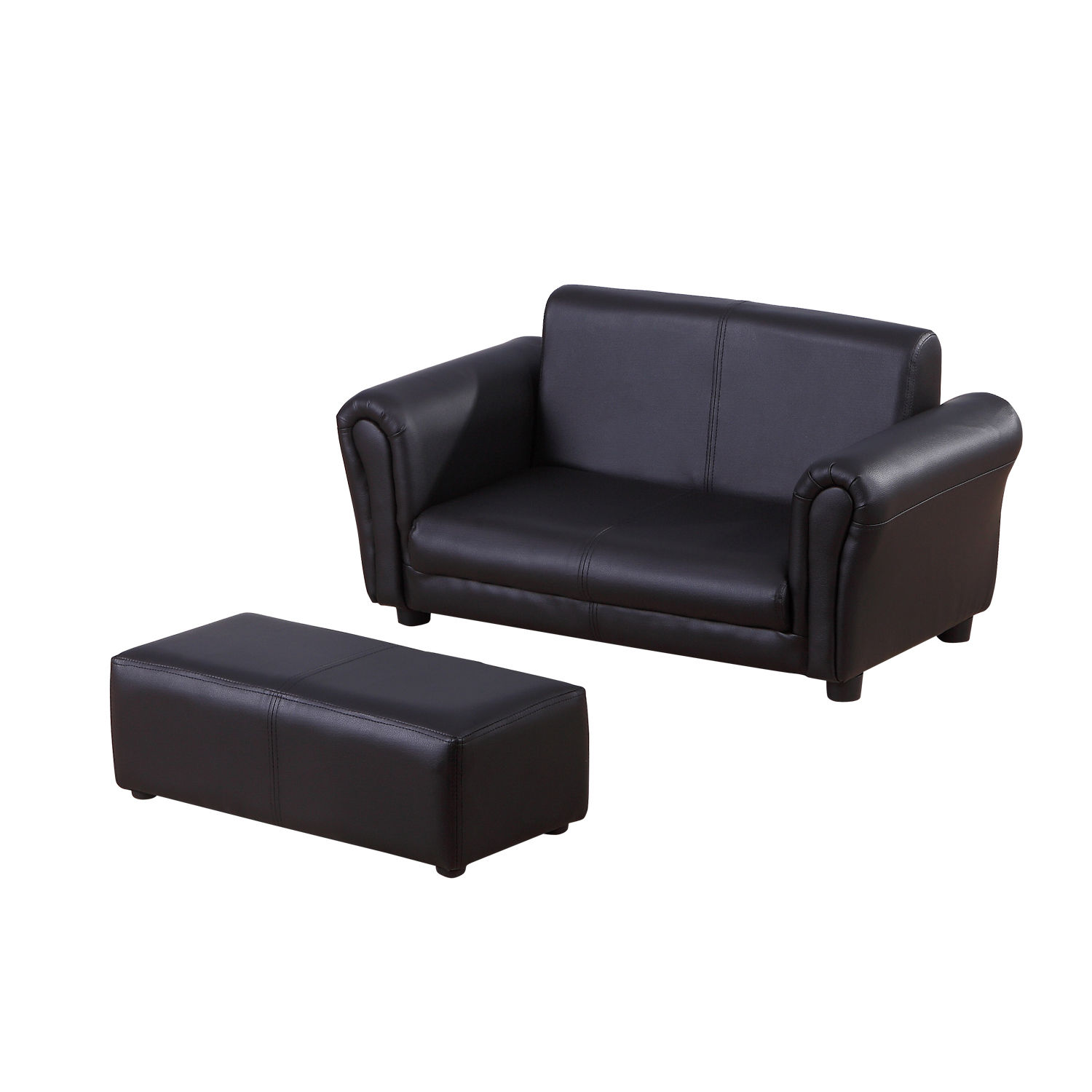 HOMCOM Kindersessel mit Fußhocker Kindercouch & Hocker Set in Schwarz, gemü günstig online kaufen