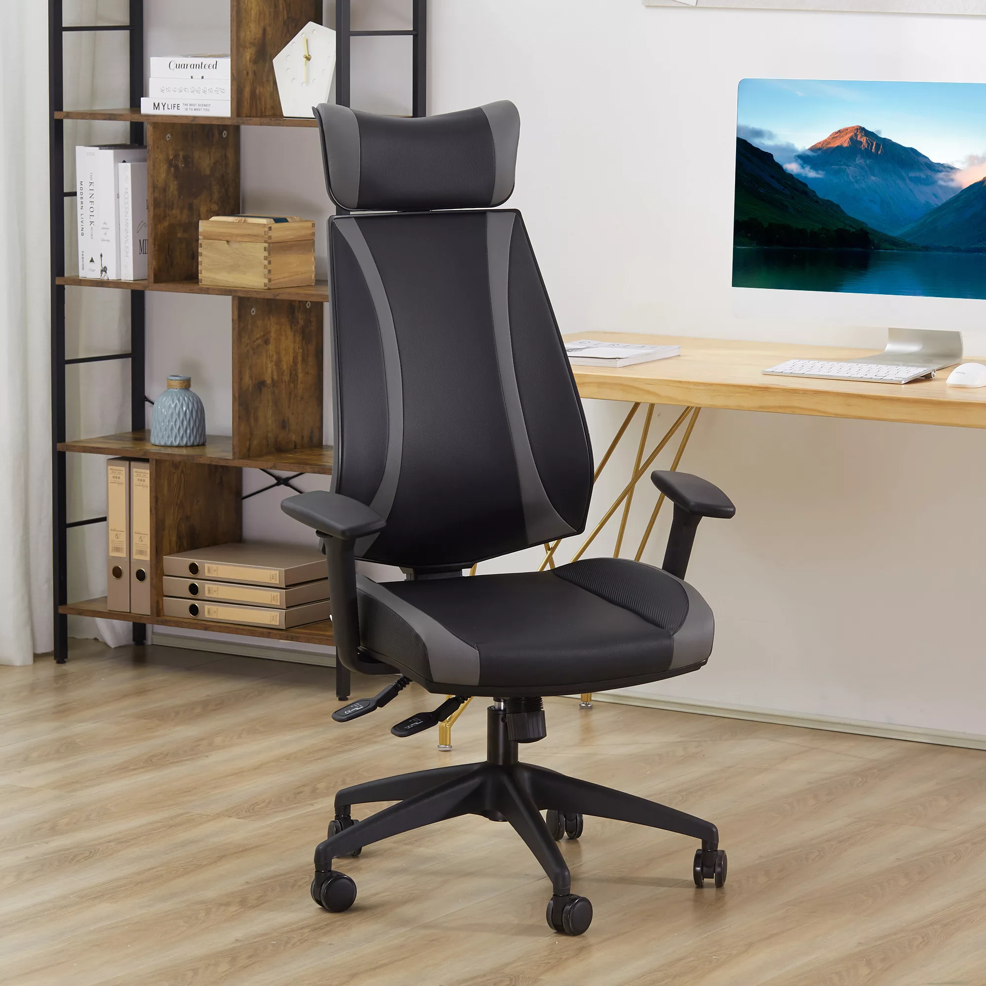 Vinsetto Bürostuhl  Schreibtischstuhl mit Wippenfunktion, Rückenlehne, Kopf günstig online kaufen