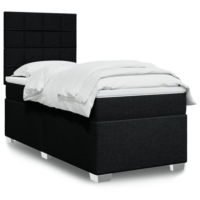 vidaXL Boxspringbett, Boxspringbett mit Matratze Schwarz 90x190 cm Stoff günstig online kaufen