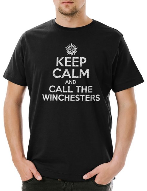 Urban Backwoods Print-Shirt Keep Calm And Call The Winchesters Herren T-Shi günstig online kaufen