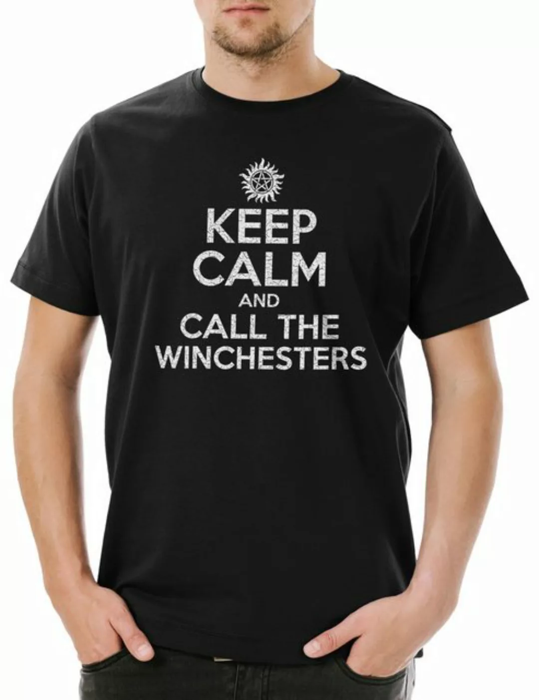 Urban Backwoods Print-Shirt Keep Calm And Call The Winchesters Herren T-Shi günstig online kaufen