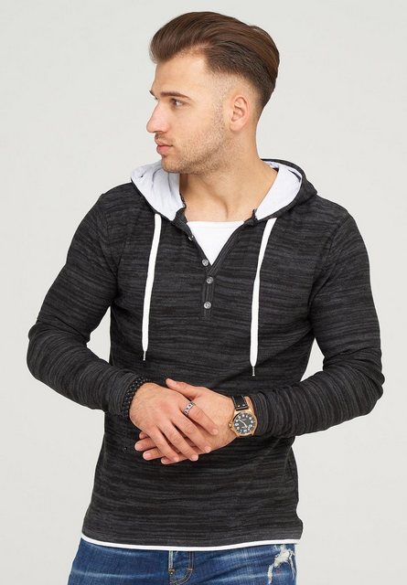 behype Kapuzensweatshirt JOSHA in melierter Optik günstig online kaufen