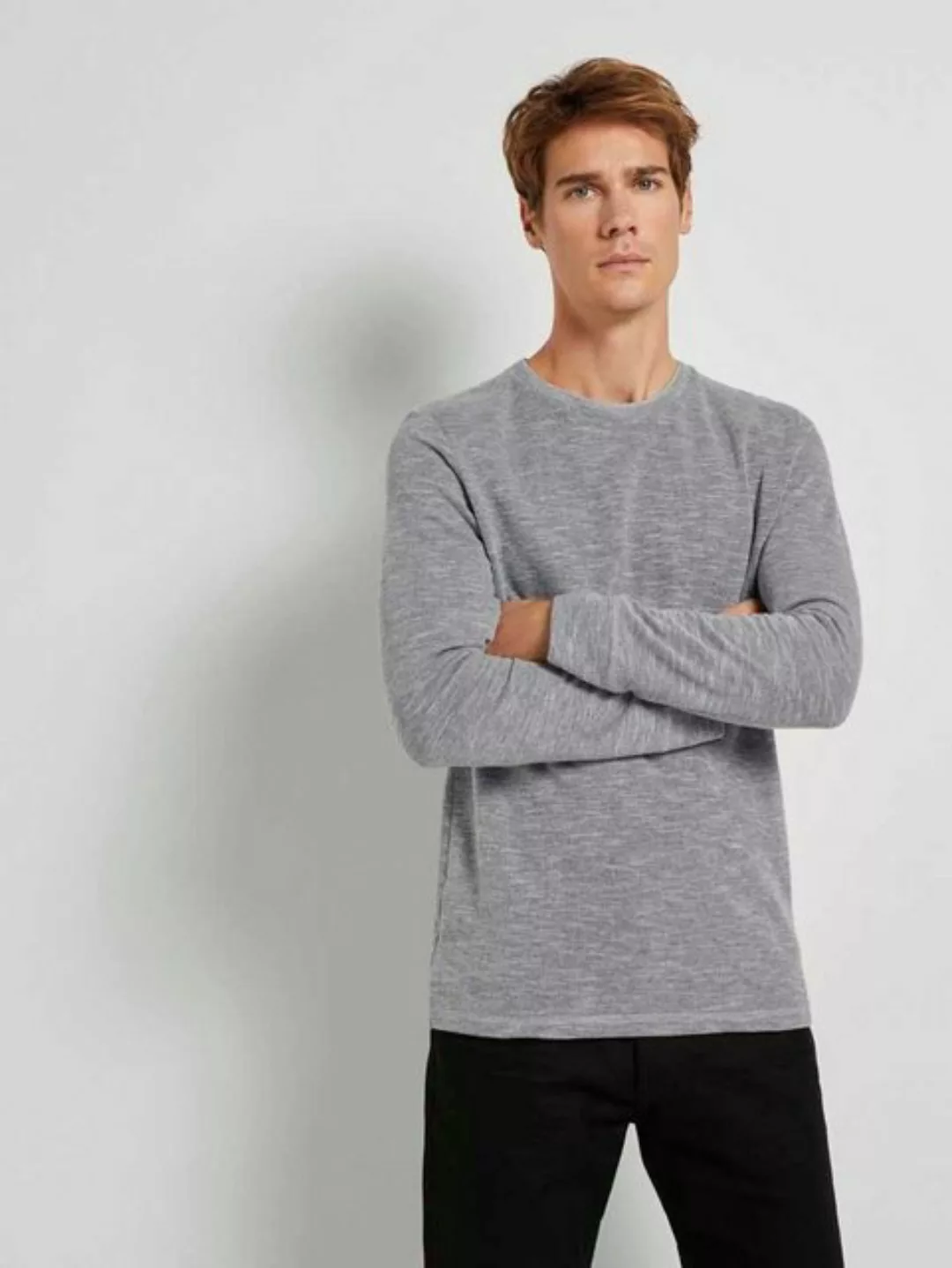 TOM TAILOR Rundhalsshirt Double Face Longsleeve (1-tlg) günstig online kaufen