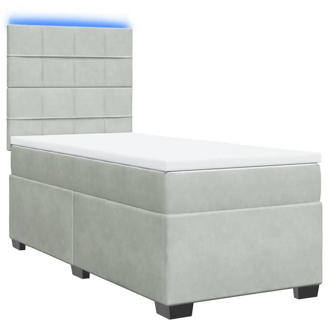 vidaXL Bett Boxspringbett mit Matratze Hellgrau 80x200 cm Samt günstig online kaufen