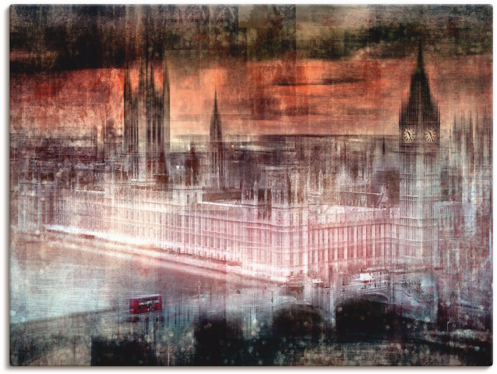Artland Leinwandbild "Digitale Kunst London Westminster II", Gebäude, (1 St günstig online kaufen
