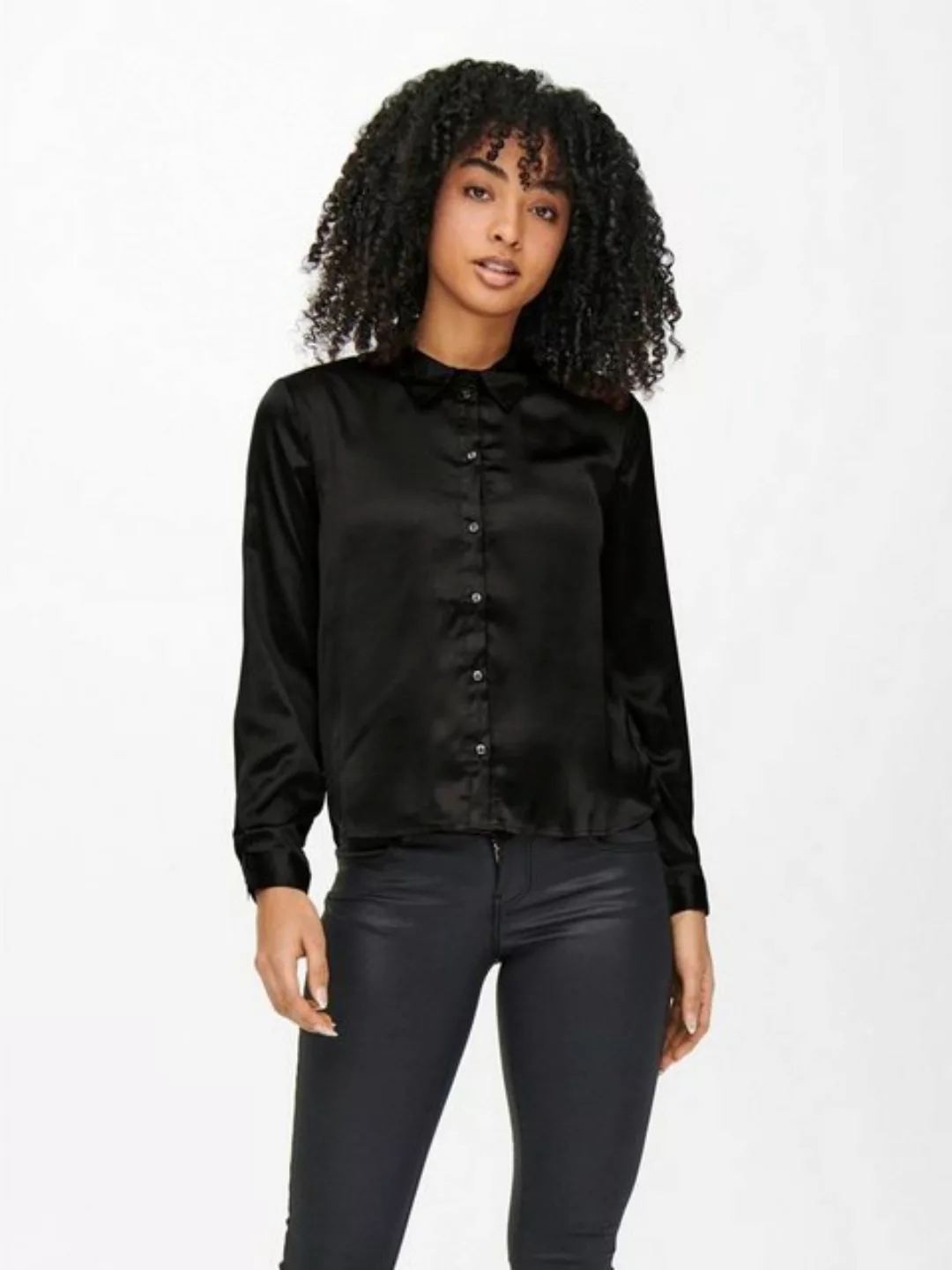 JACQUELINE de YONG Blusenshirt Elegante Satin Bluse Langarm Tunika Hemd Bus günstig online kaufen