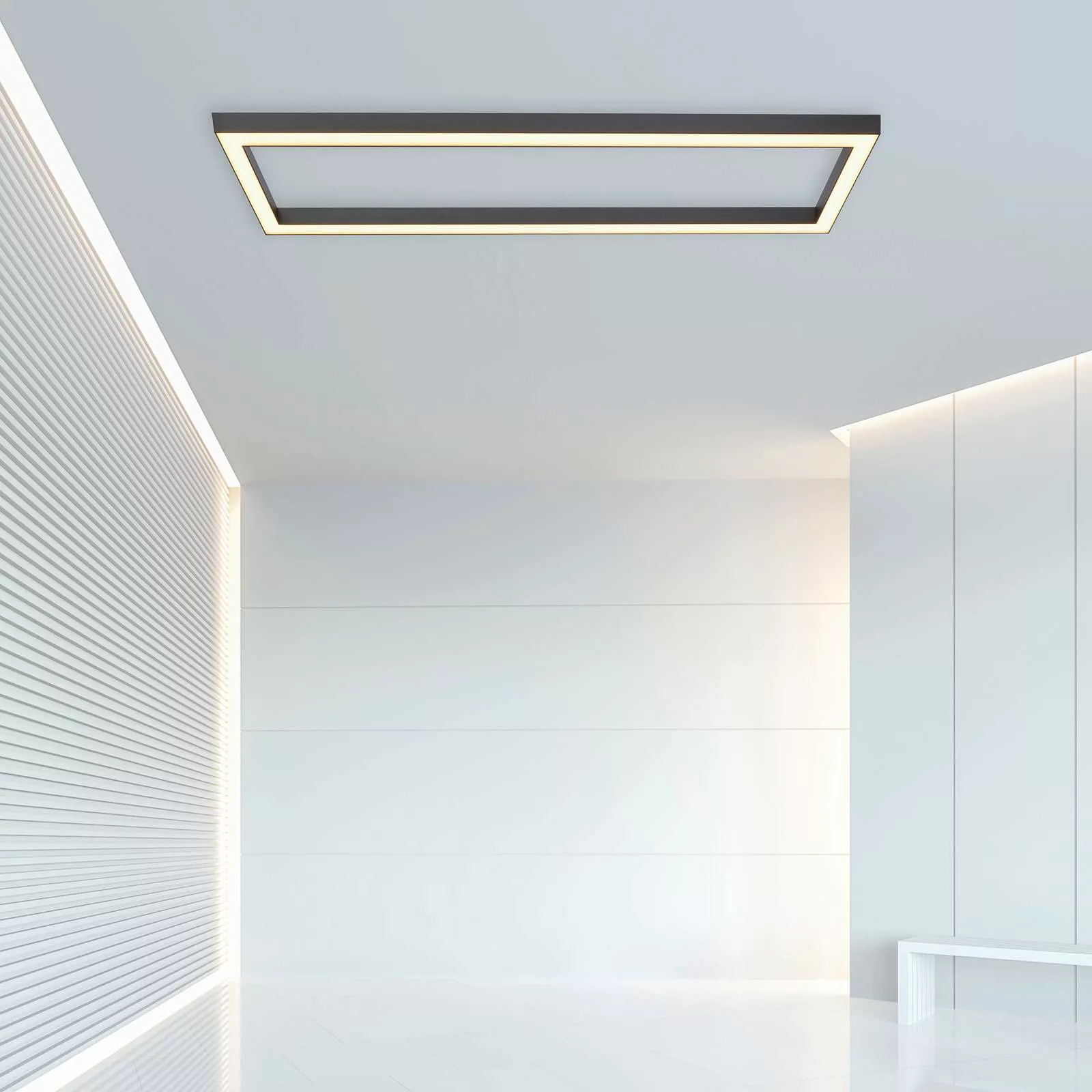 PURE Lines LED-Deckenleuchte, eckig, anthrazit günstig online kaufen