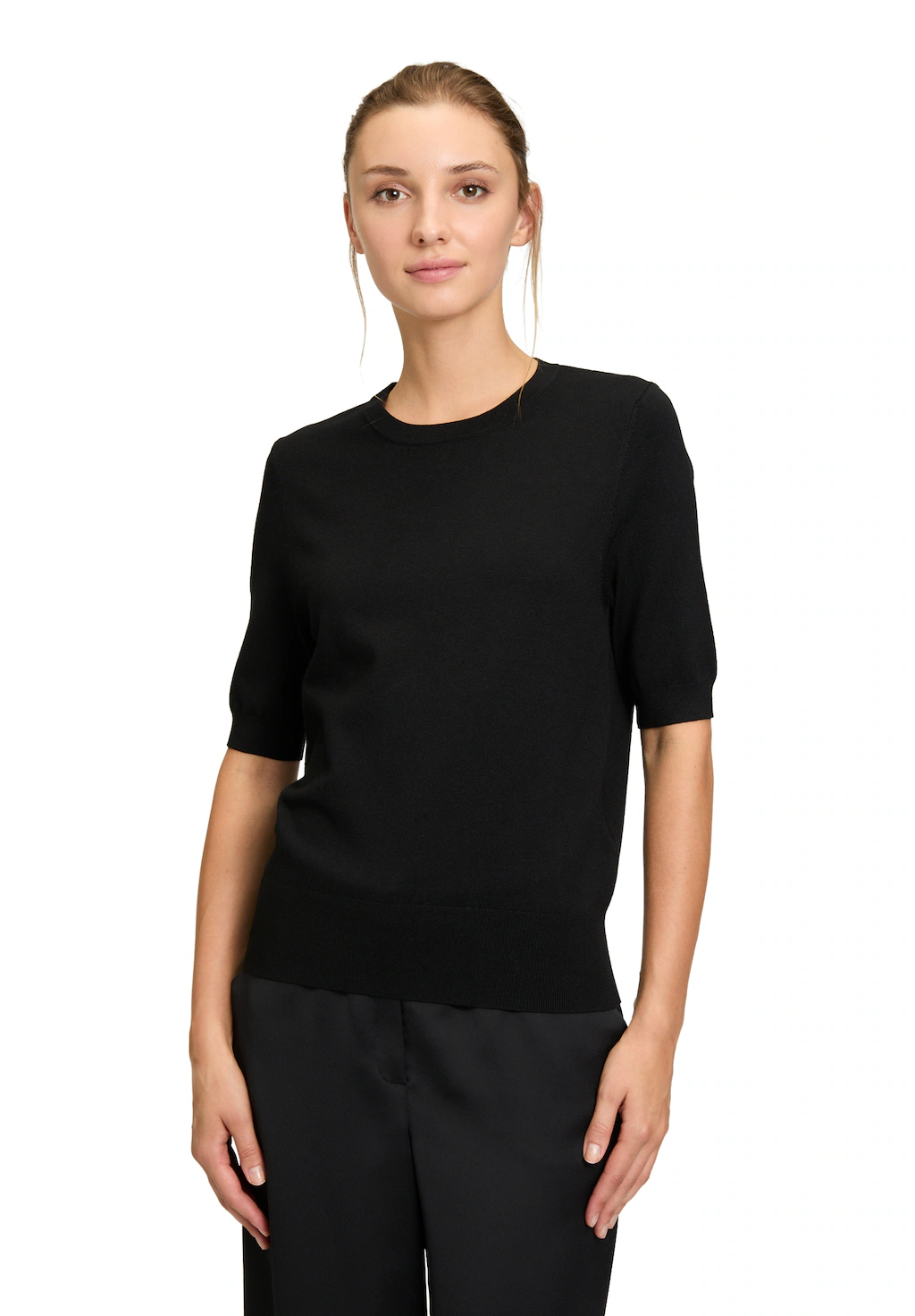 Vera Mont Kurzarmshirt "Vera Mont Strickpullover mit Knopfleiste", Rippbünd günstig online kaufen