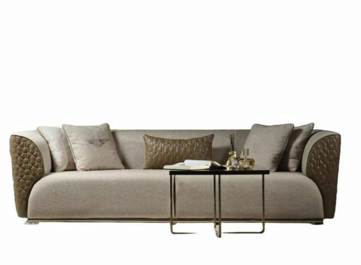 Xlmoebel 3-Sitzer Modernes Polstersofa in Beige - 3 Sitzer, 1 Teile, Herges günstig online kaufen